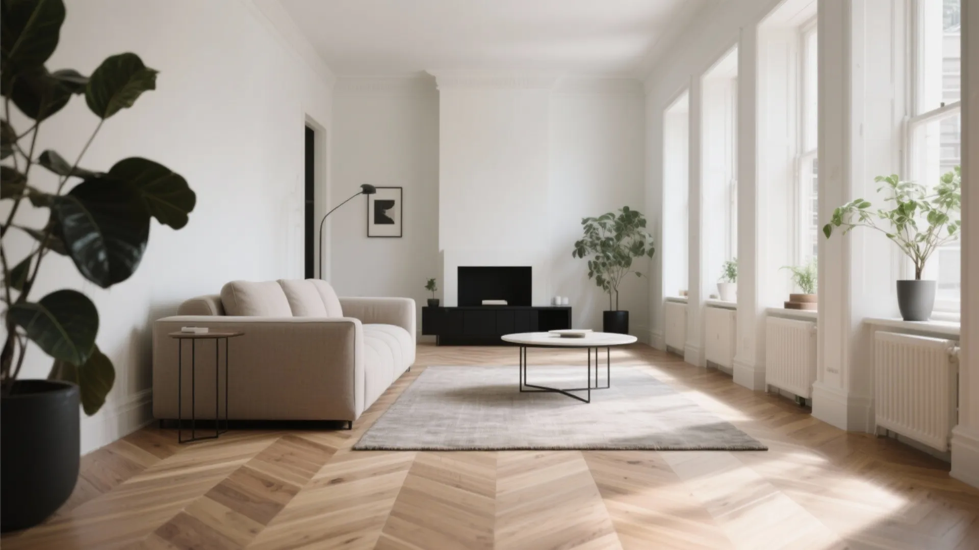 Herringbone Oak Flooring for Visual Flow