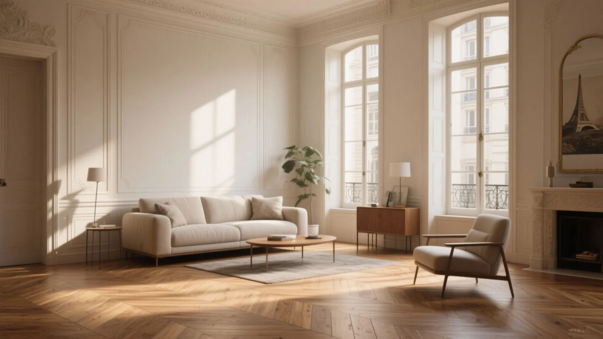 Minimalist Oak Herringbone