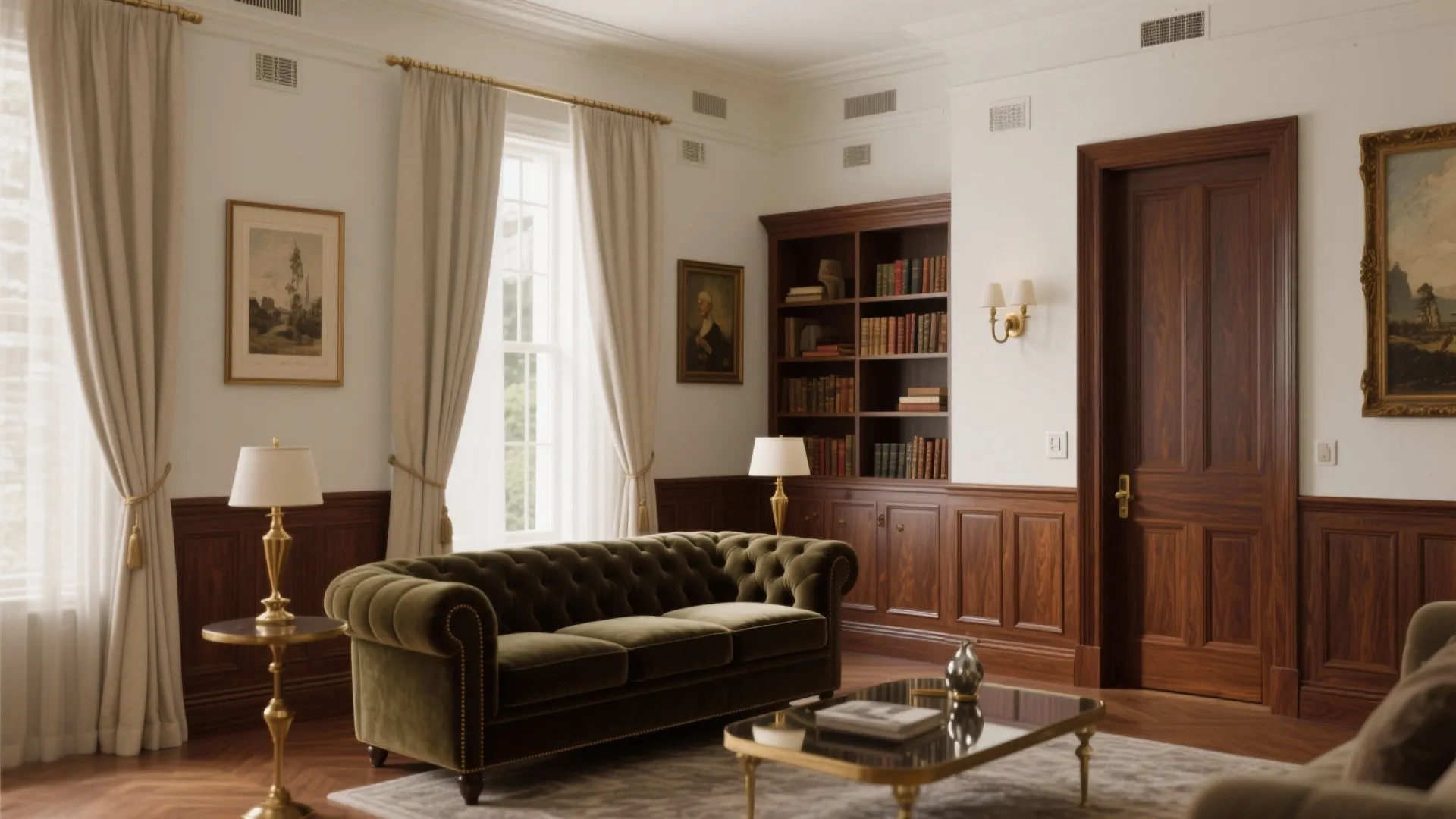 Rich Wood Paneling and Warm Millwork