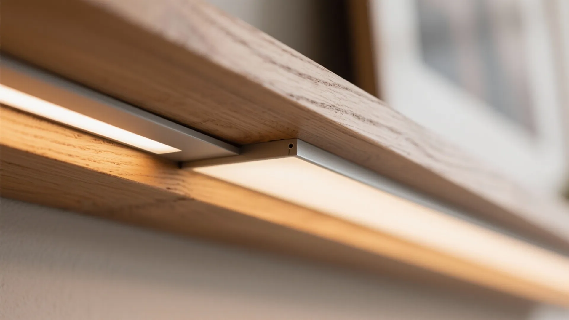 Warm Wood Accents with Hidden LEDs