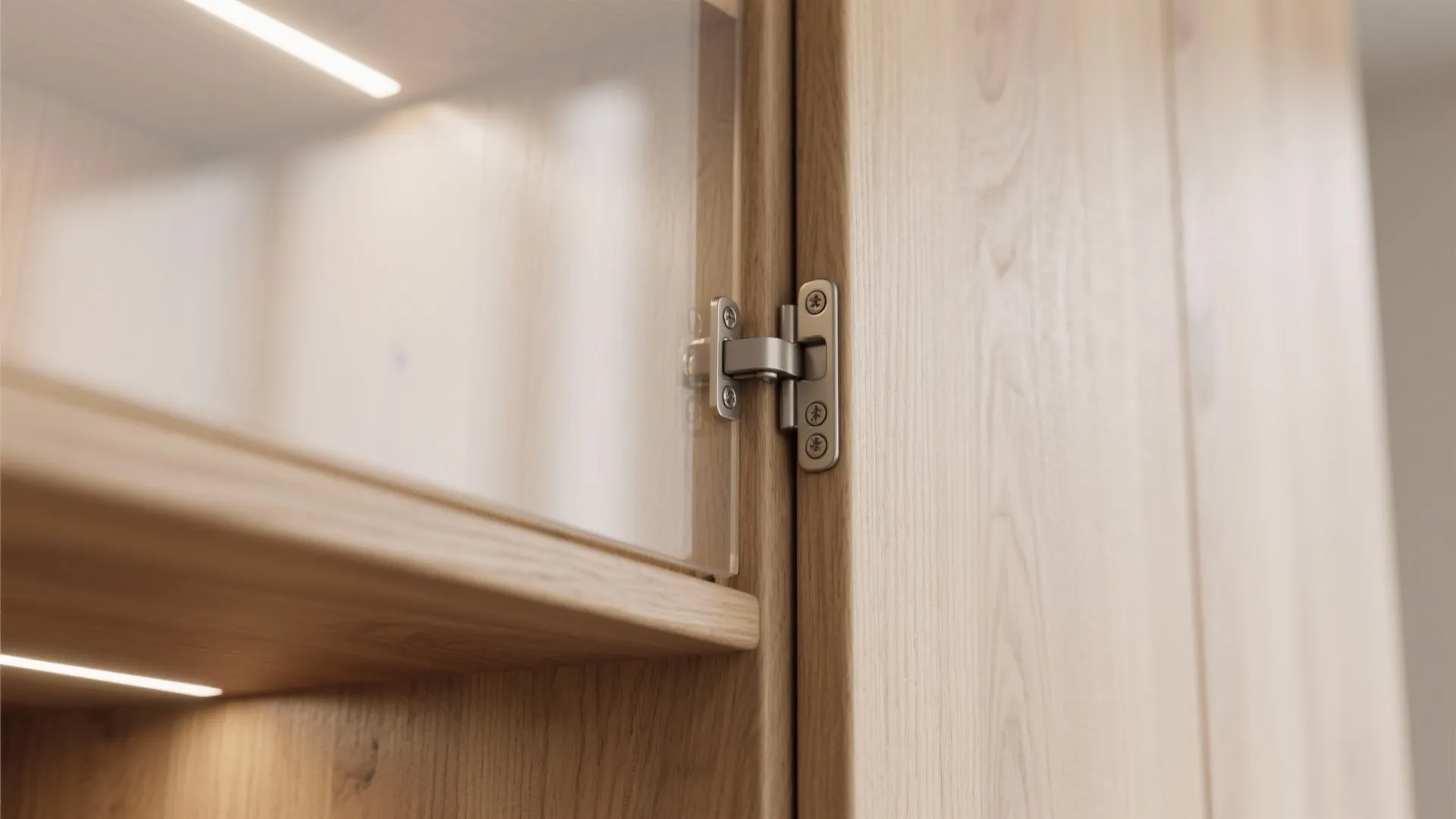 Vertical storage walls with warm wood accents