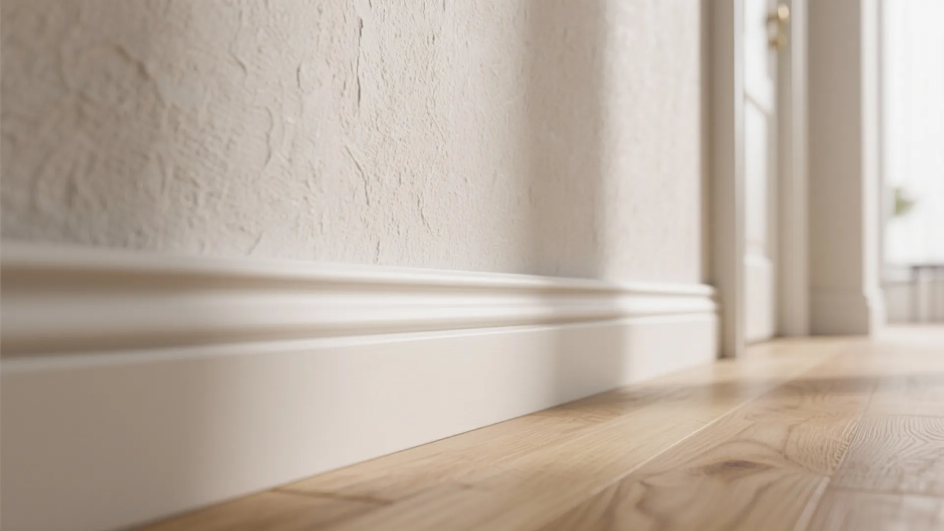 Warm materials: wood + textured paint for calm