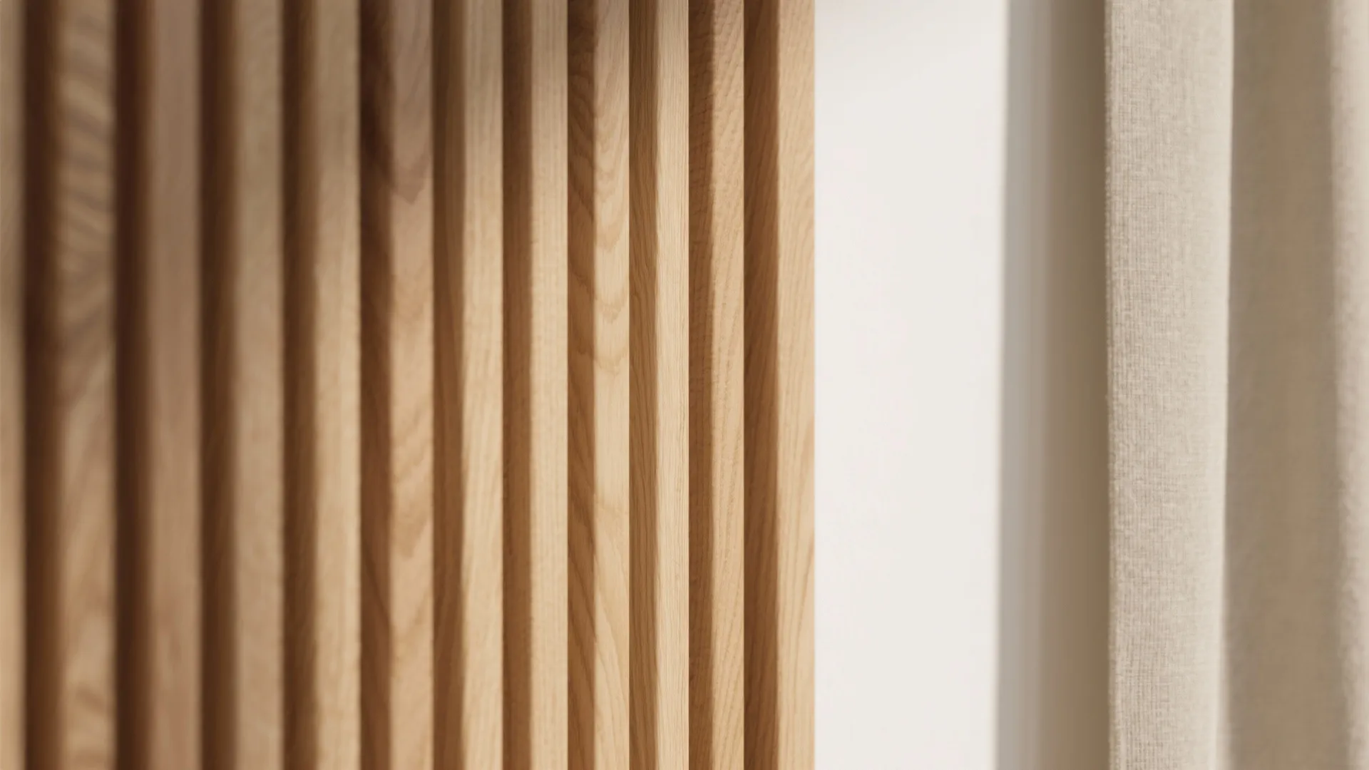 Warm wood accents without visual bulk