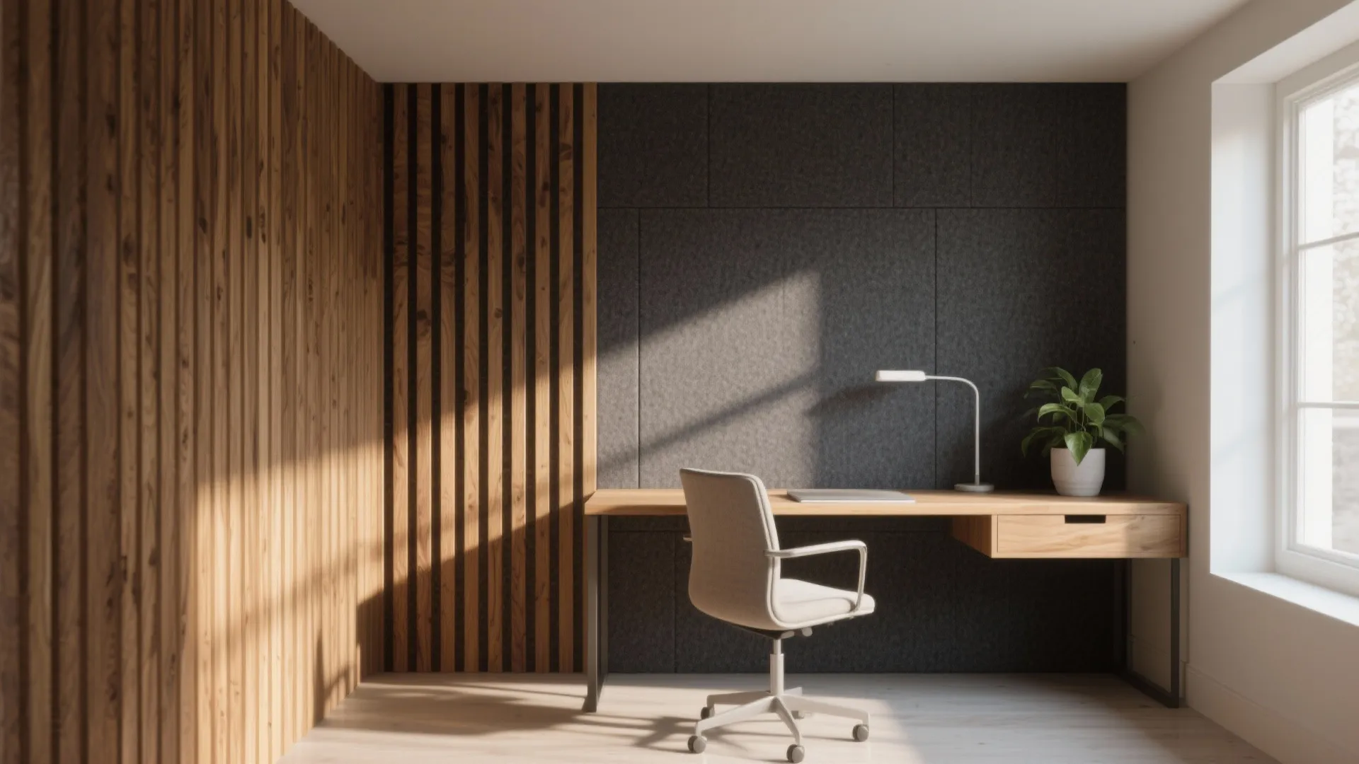 Acoustic Wood Slat Walls with Soft Backing
