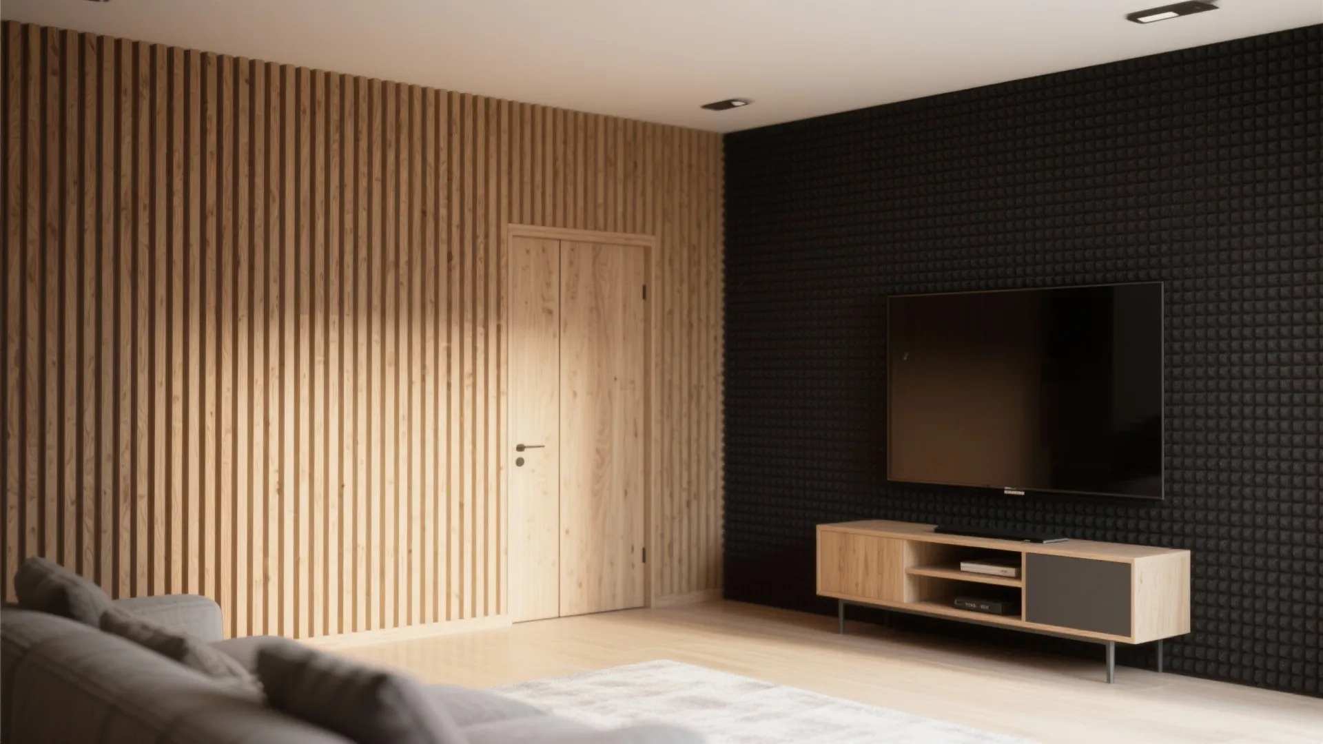 2) Acoustic Slat Wall That Doubles as Art
