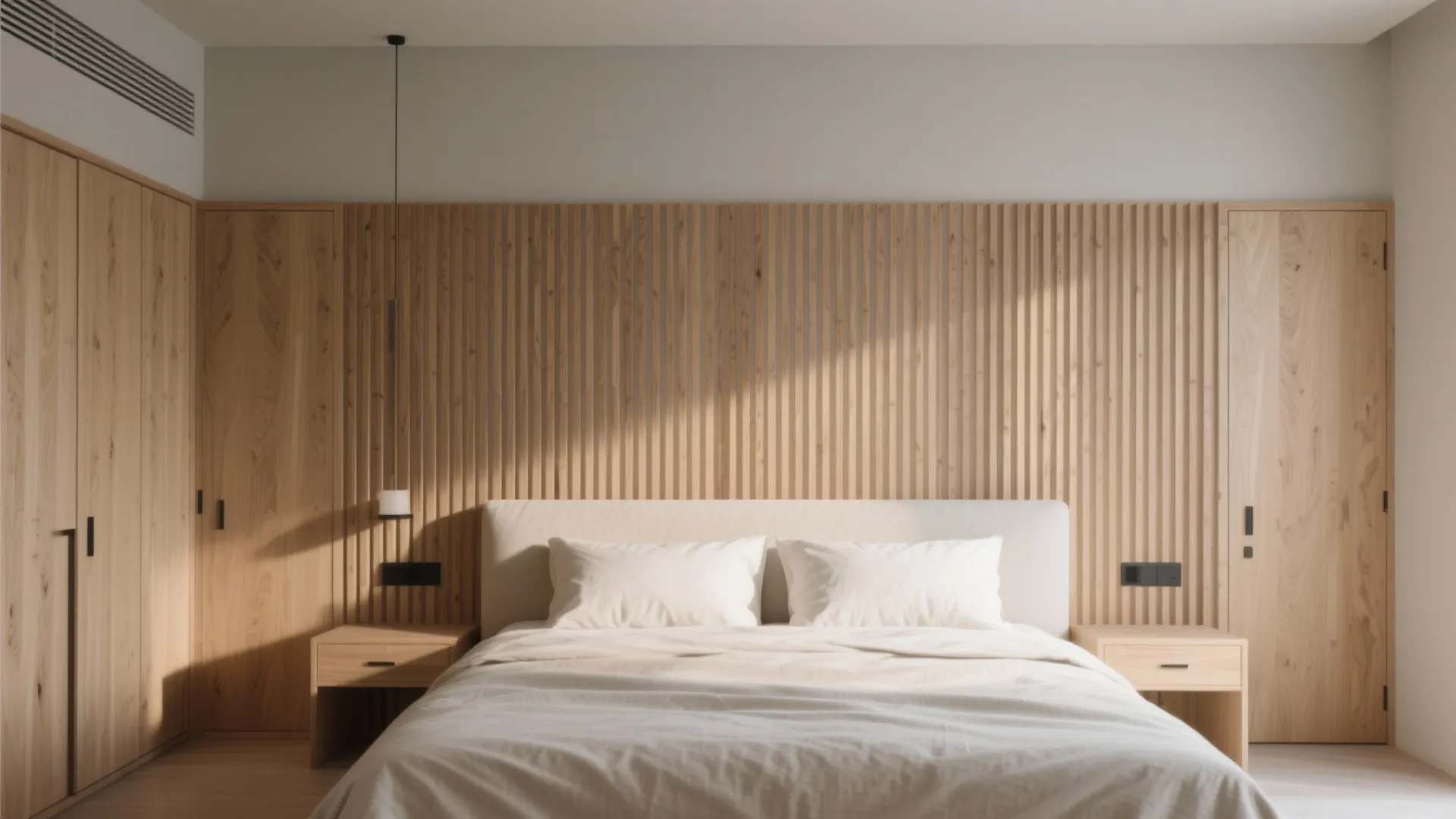 Warm Wood Slats and Cladding for Calm Texture
