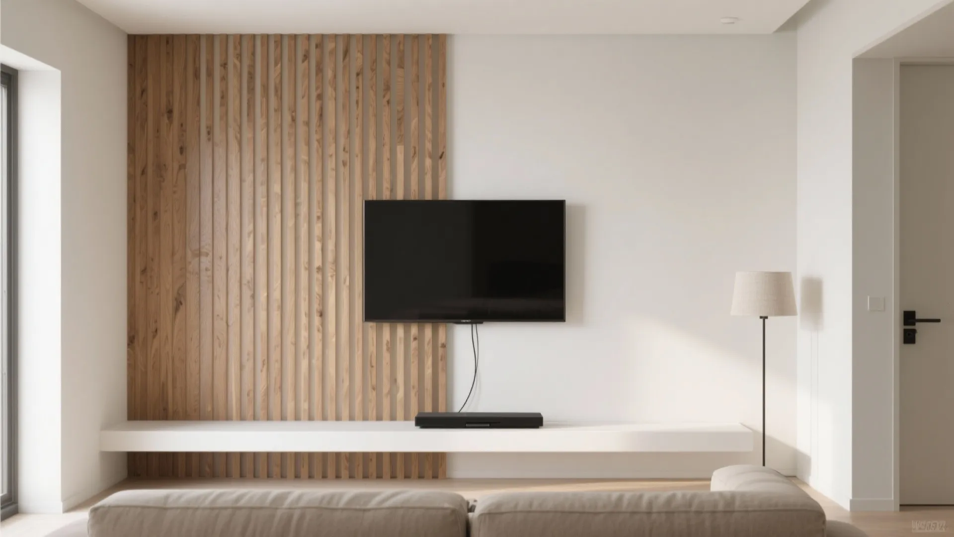 Vertical Slat or Fluted Wood for Texture and Height