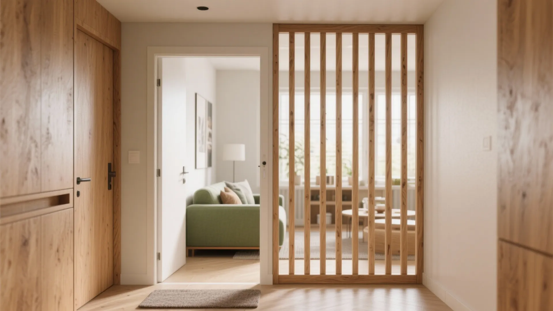 Minimal Slatted Wood Divider