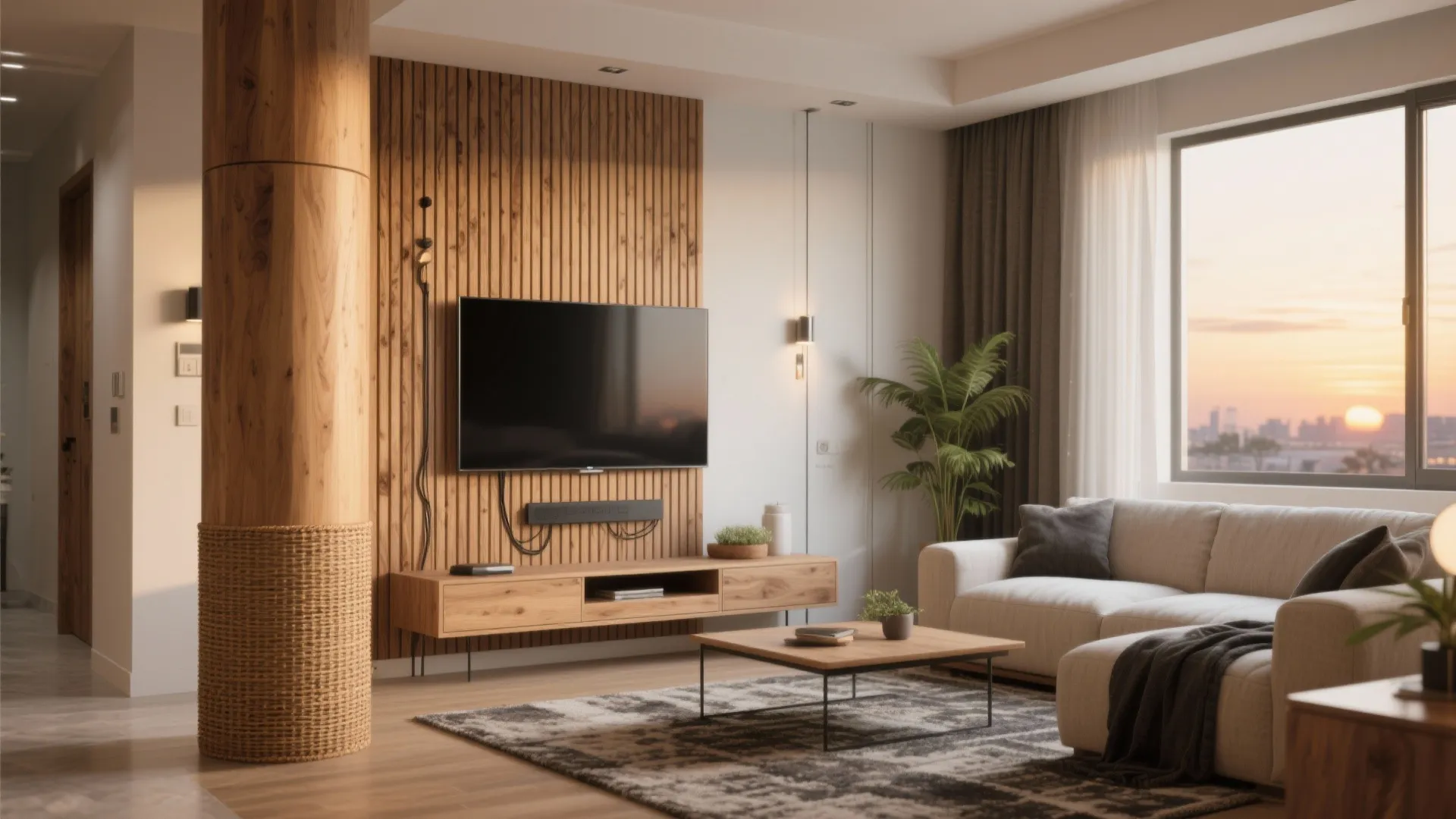 Wood accents that soften modern interiors