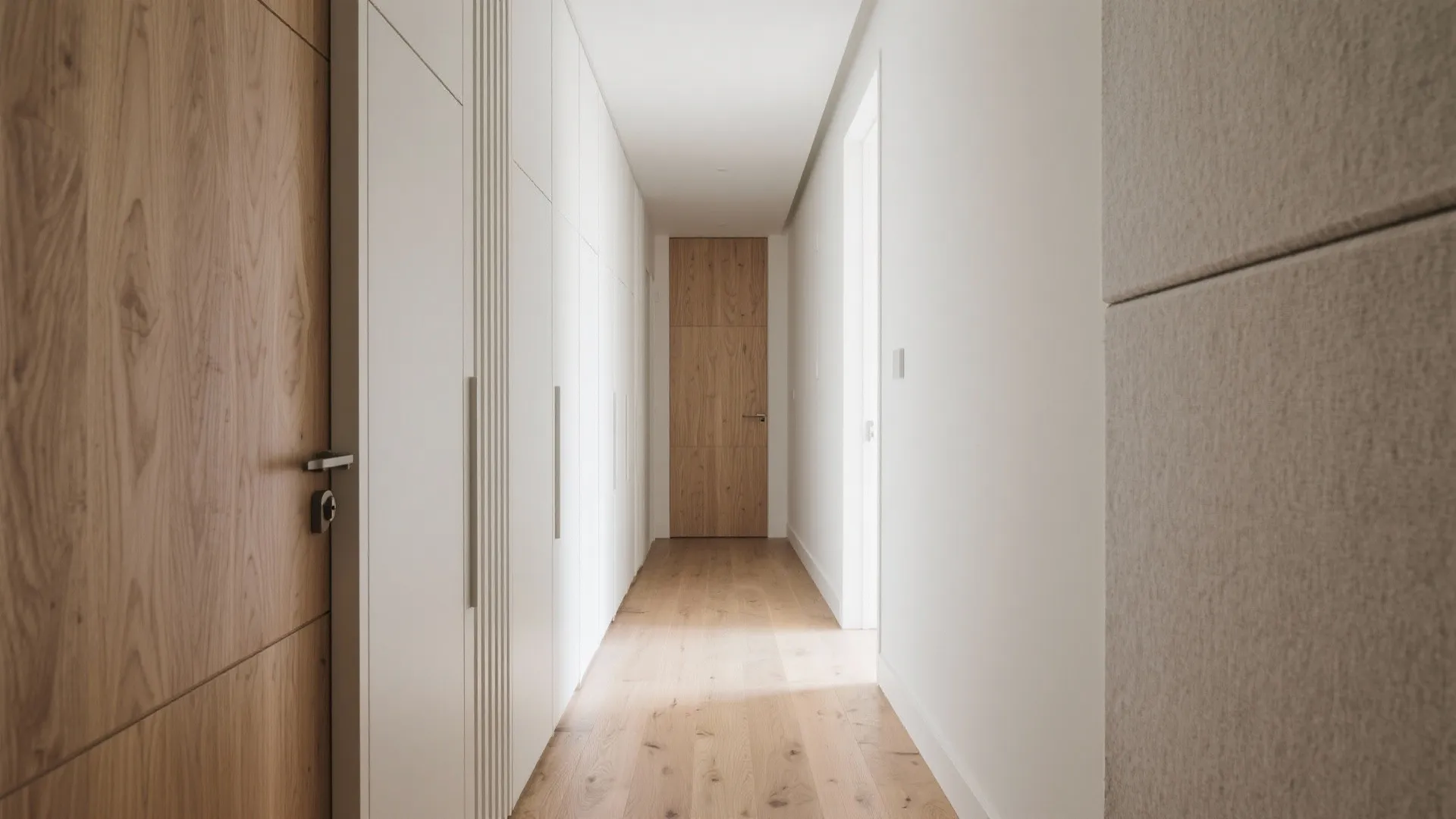 Slatted Oak Wall with Hidden Storage