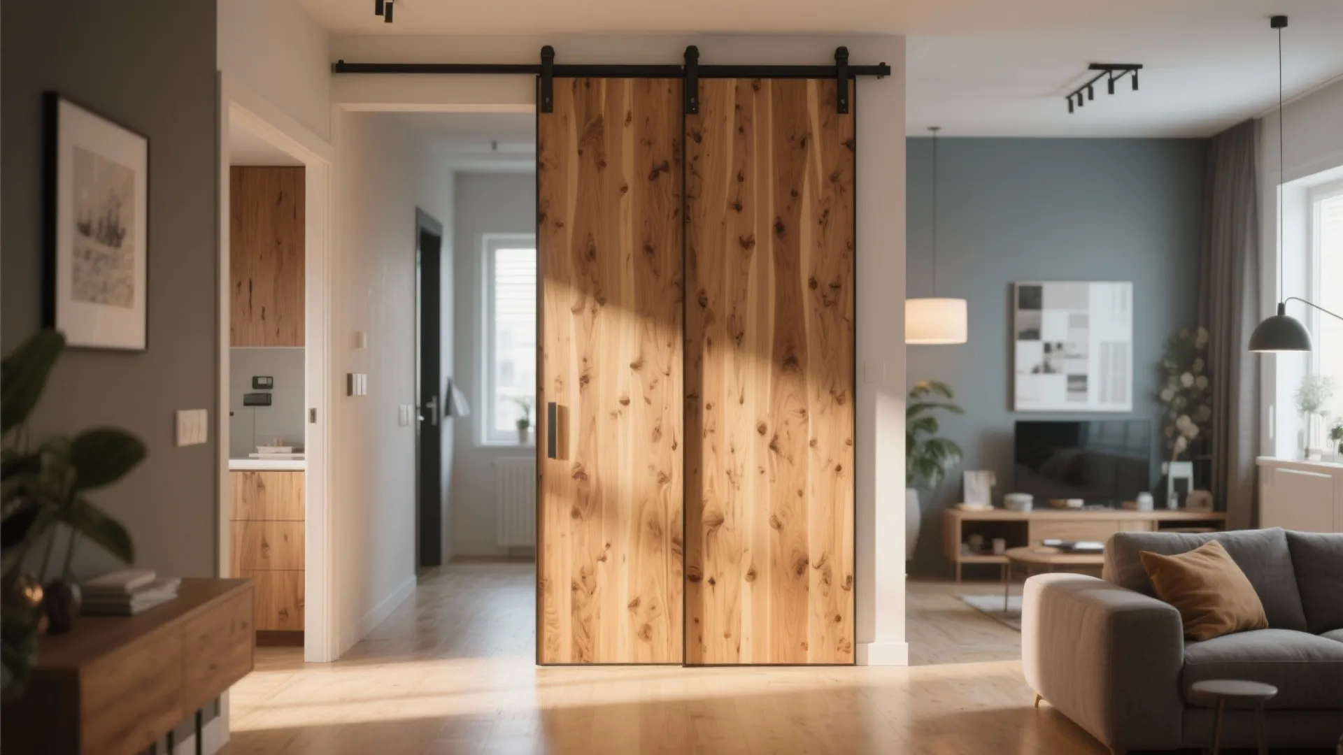 Sliding wooden panels