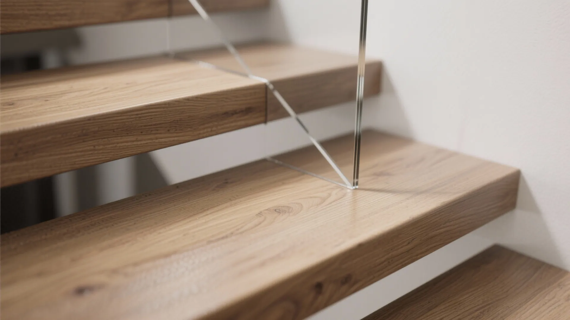 Floating stairs with clear balustrade