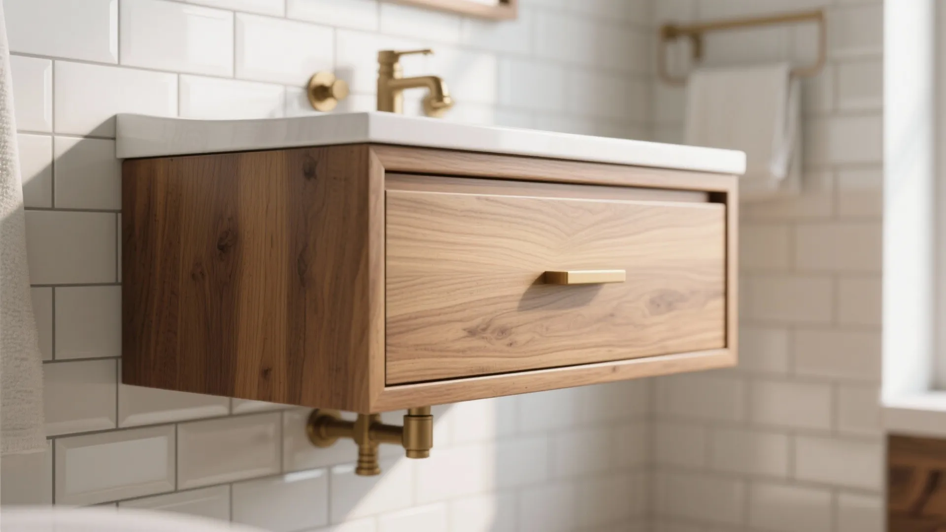 1. Add warm wood accents to soften the contrast