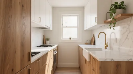Oak & White Kitchen Cabinets: 5 Small-Space Inspirations