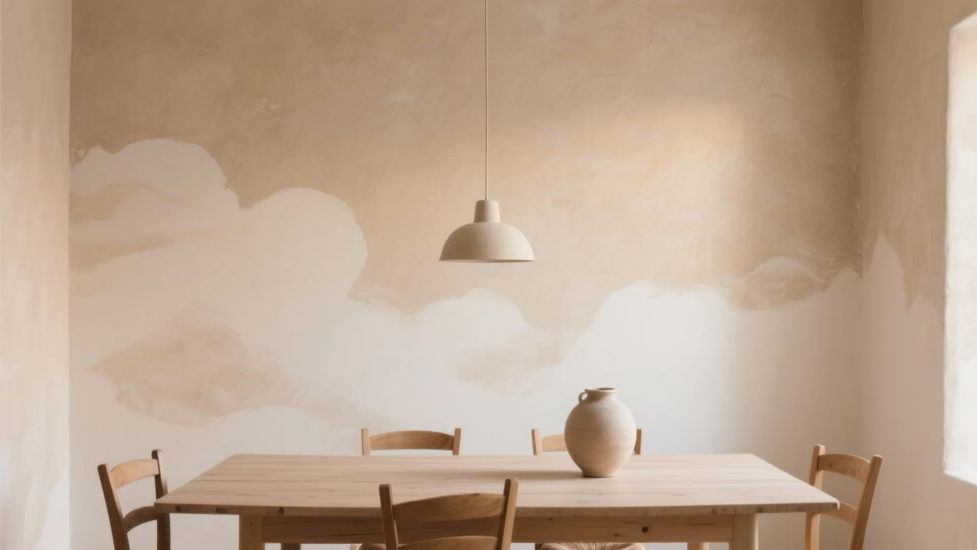 Textured plaster or limewash for soft depth