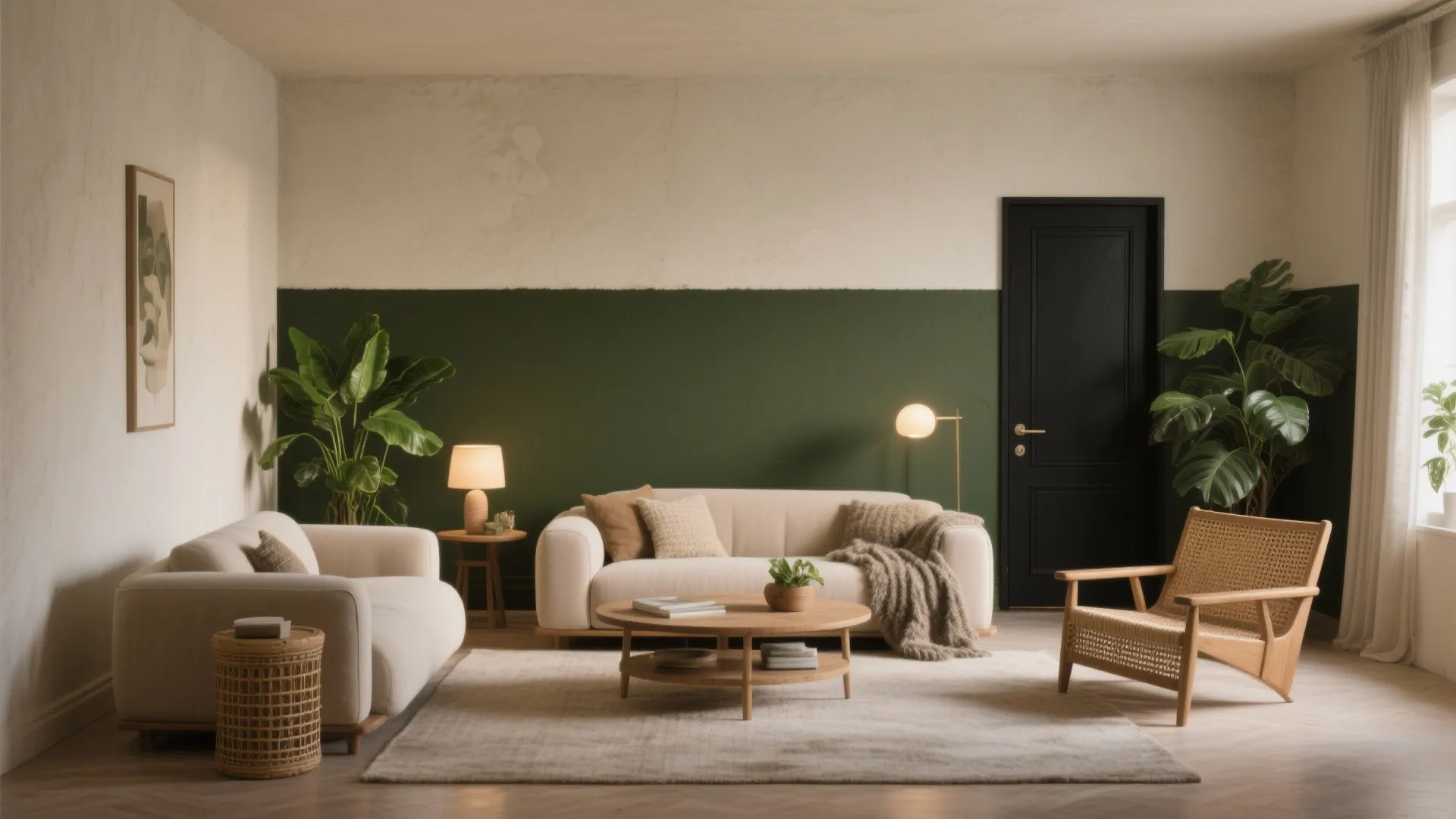 5) Oatmeal + Deep Olive + Inky Door