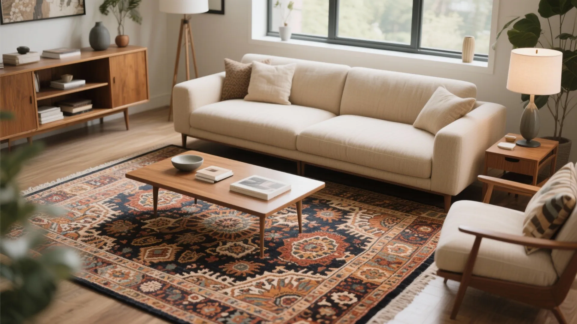 5. Anchor with a statement rug