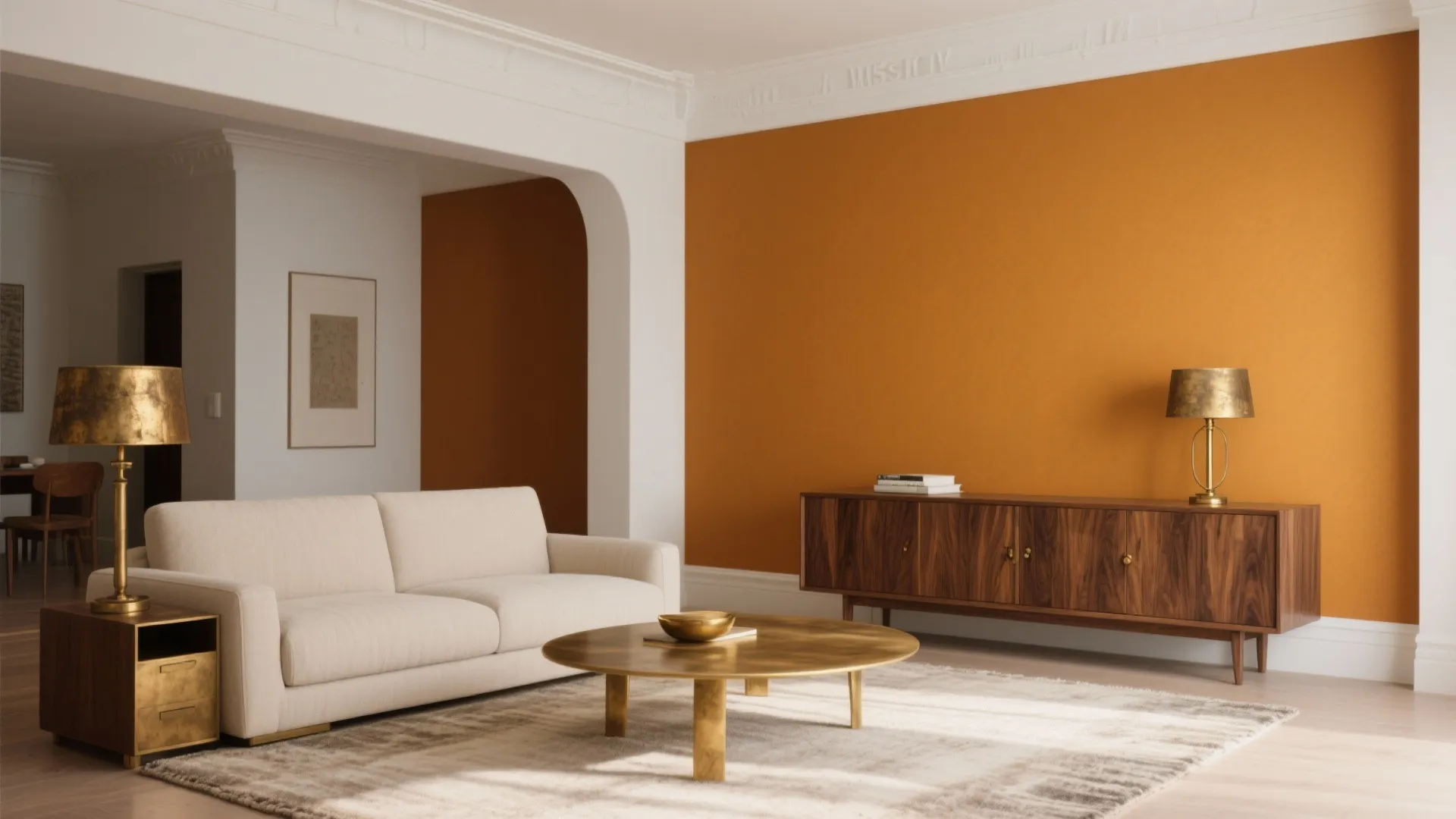 Ochre with Walnut and Brass