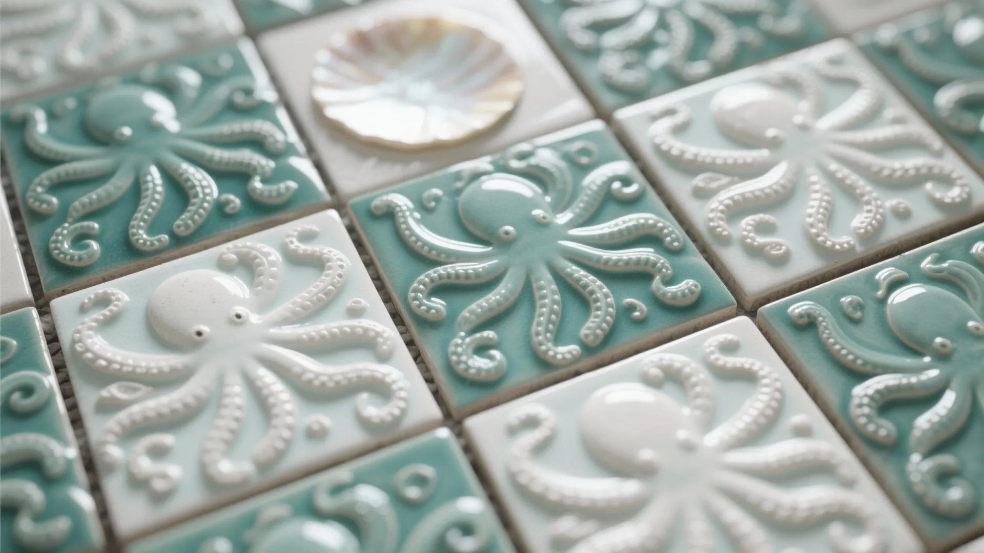 3. Ceramic Octopus Tiles as a Feature