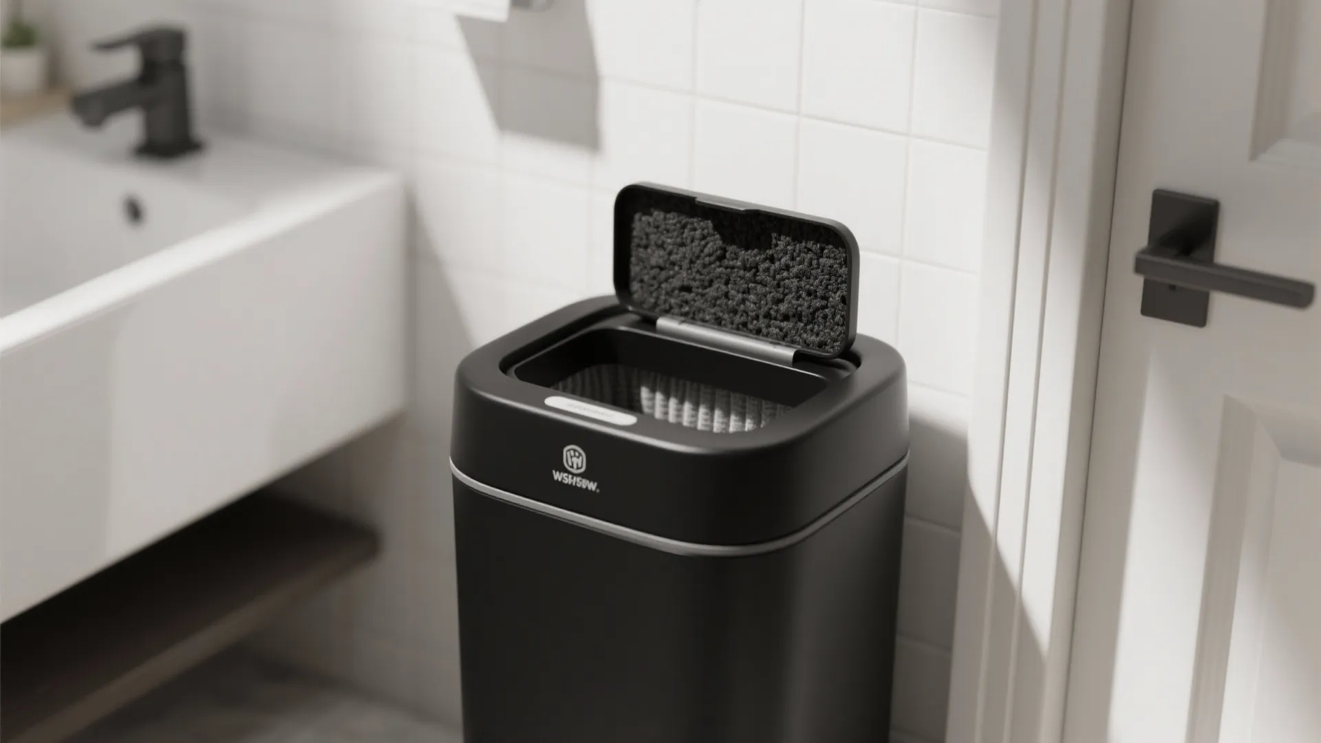 5. Odor-sealed black can with charcoal filters