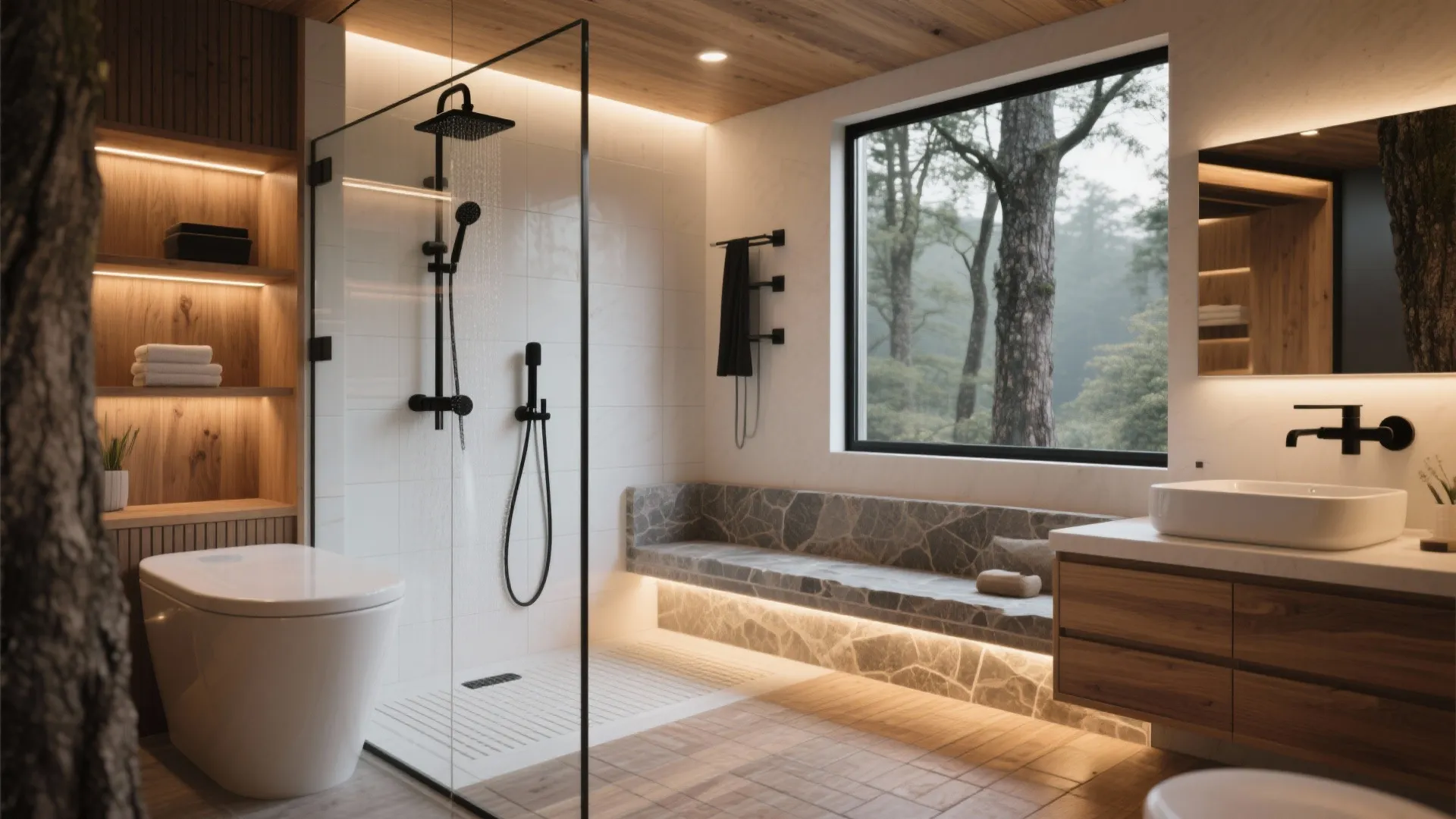 Off-Grid Comforts: Spa Bathroom, Radiant Heat, and Smart Lighting
