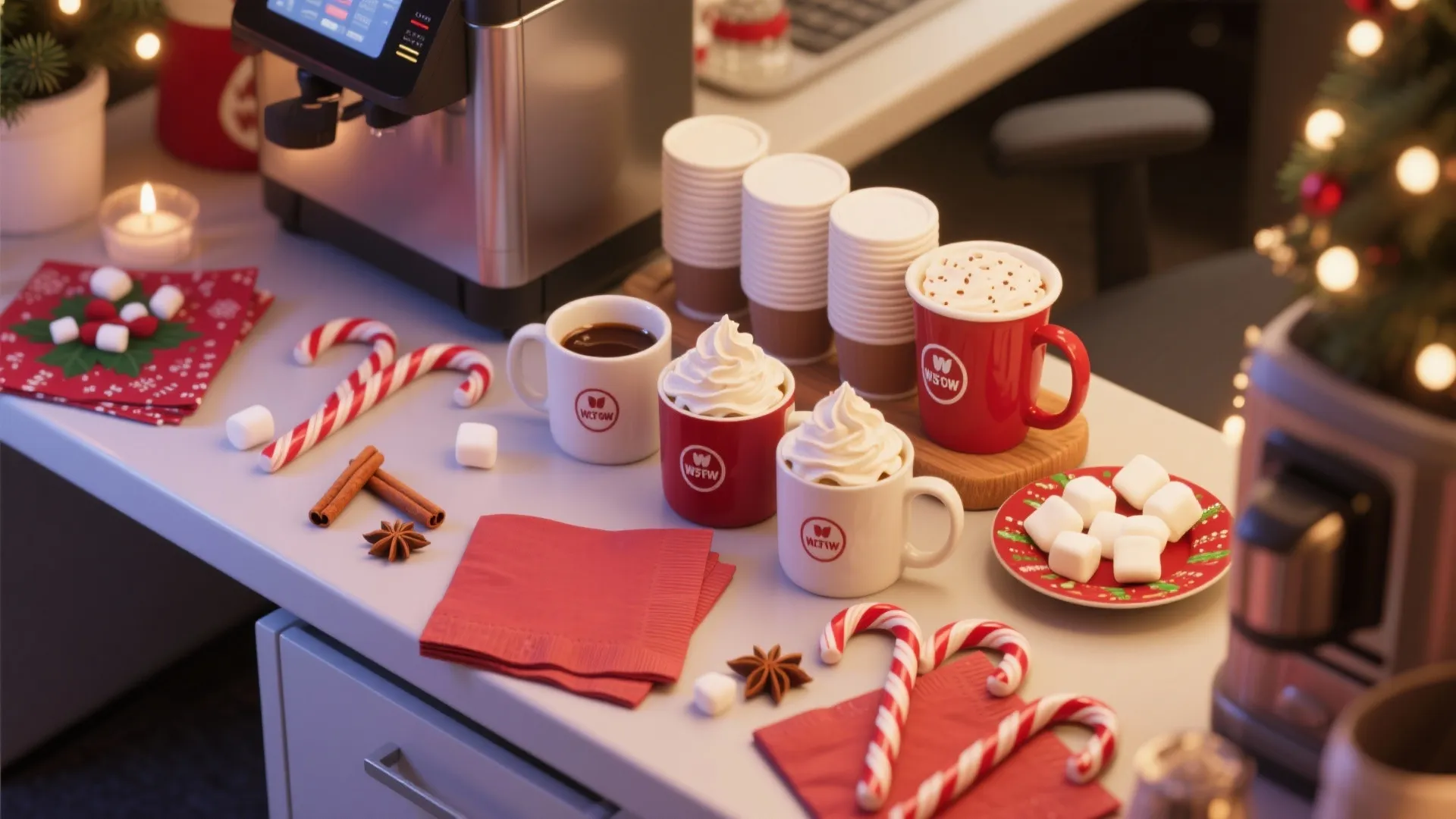 4. Hot Cocoa & Coffee Station