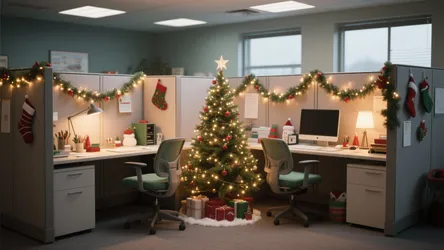 10 Creative Office Cube Christmas Decorating Ideas