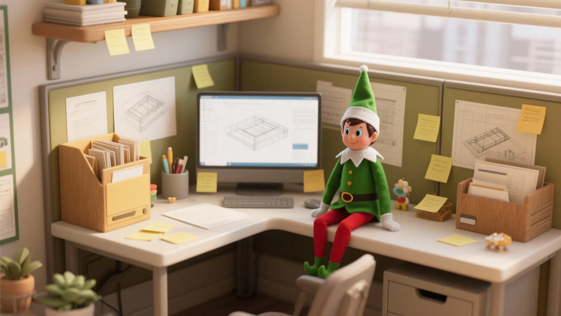 5 Elf on the Shelf Office Ideas for Small Spaces: Fun, low-budget Elf on the Shelf setups that work in tight office corners—tested by a designer who’s learned from small-space mishaps.