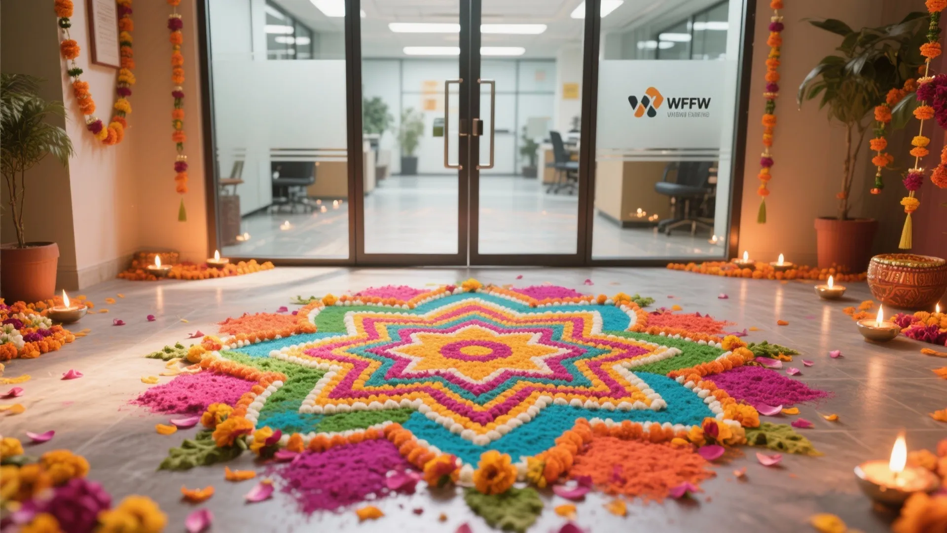 3. Rangoli at the Entrance