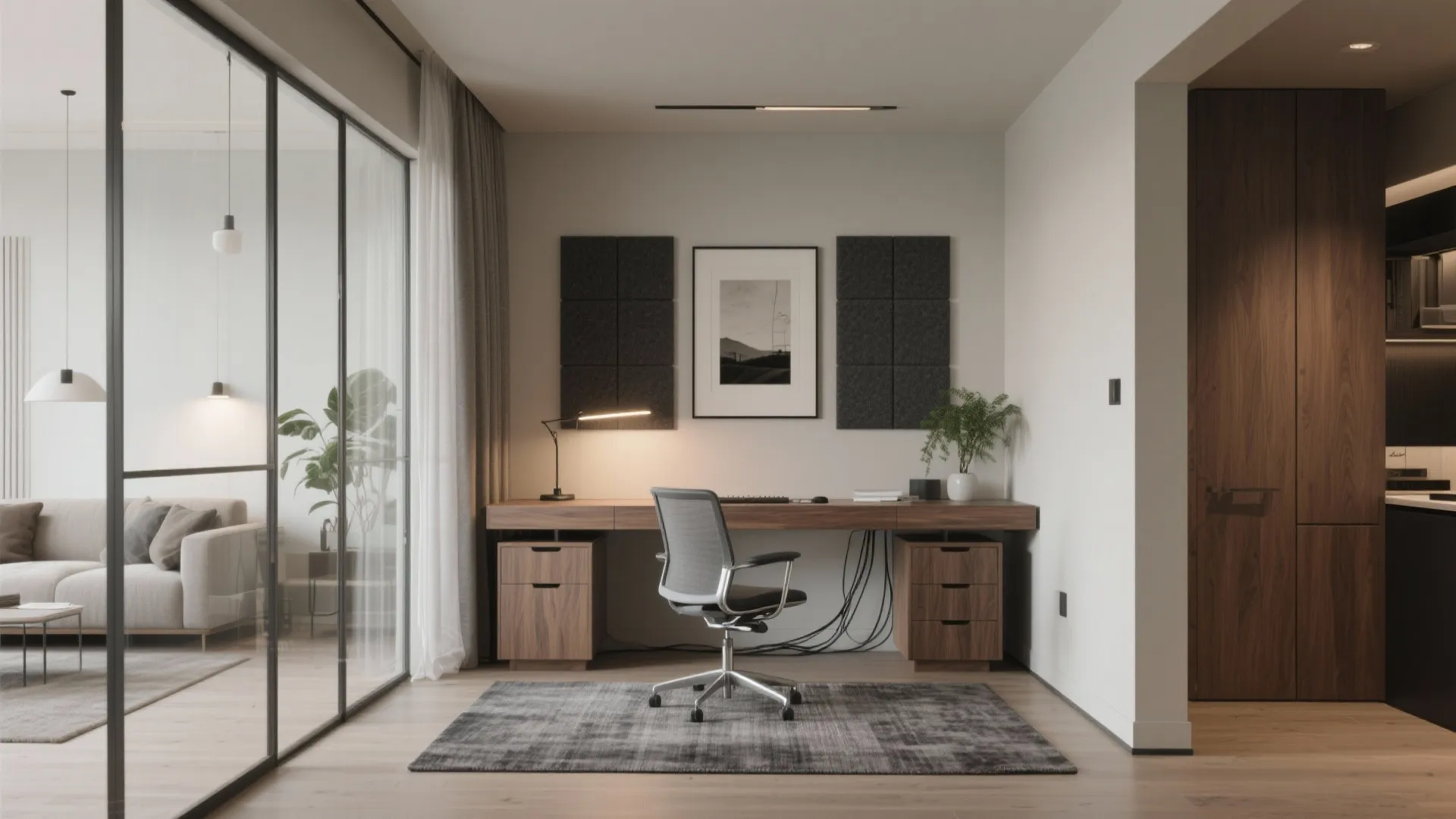 A Calm Home Office With Acoustic Sense