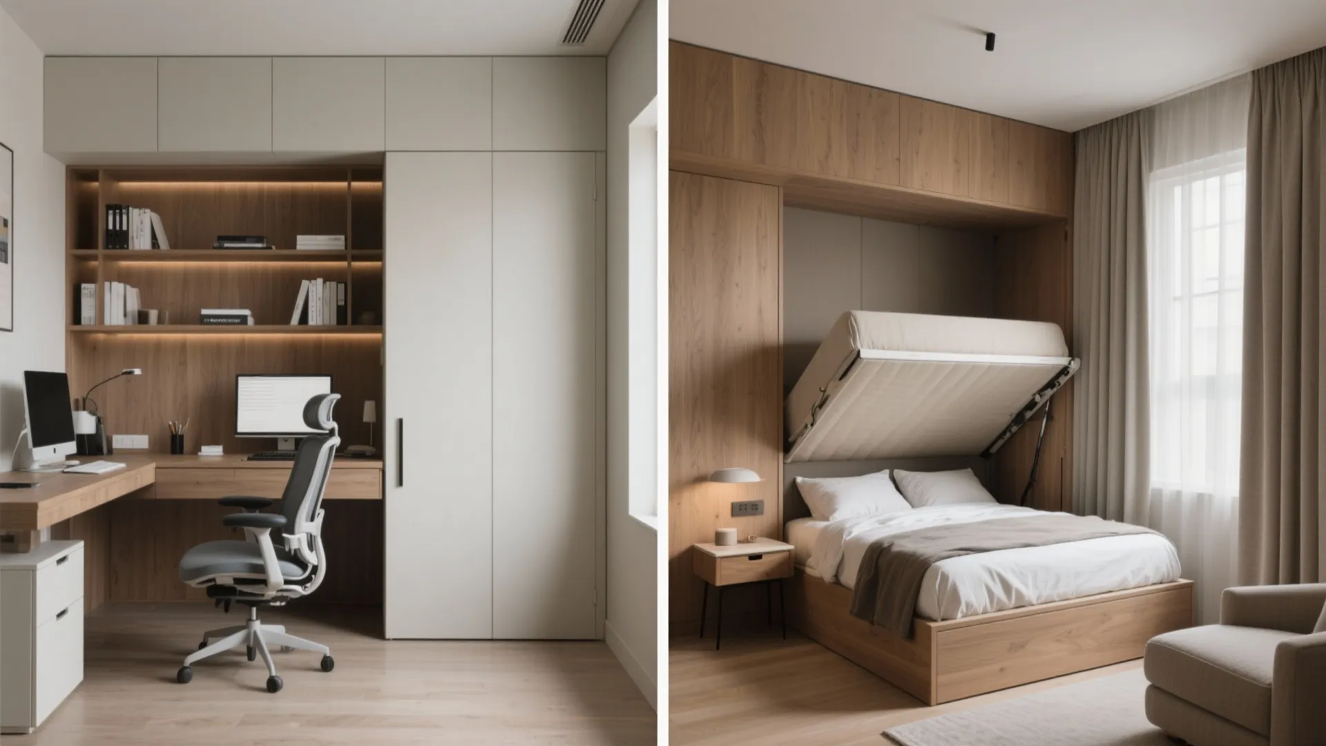 Flexible third bedroom: guest room by weekend, study by weekday