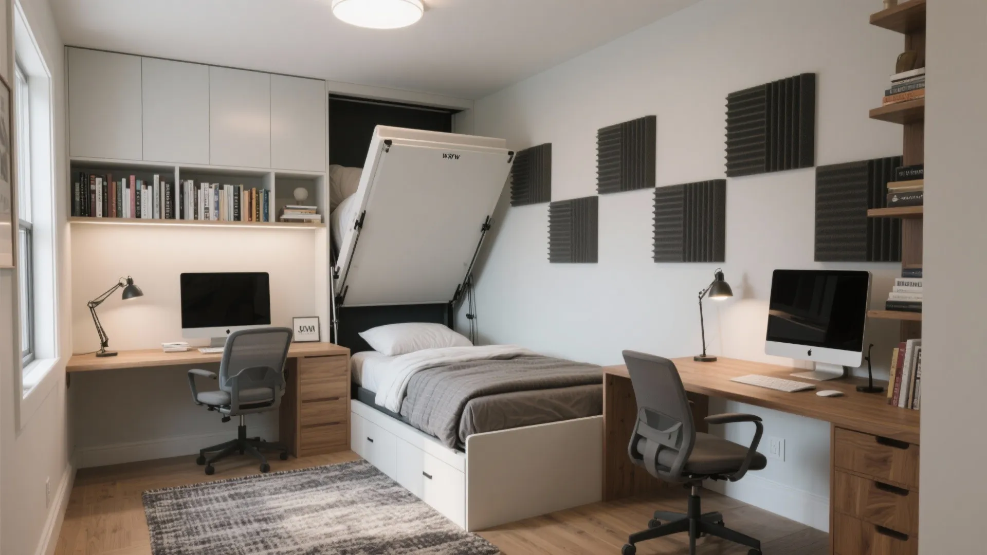 2. Convert one bedroom into a dual home office/guest room