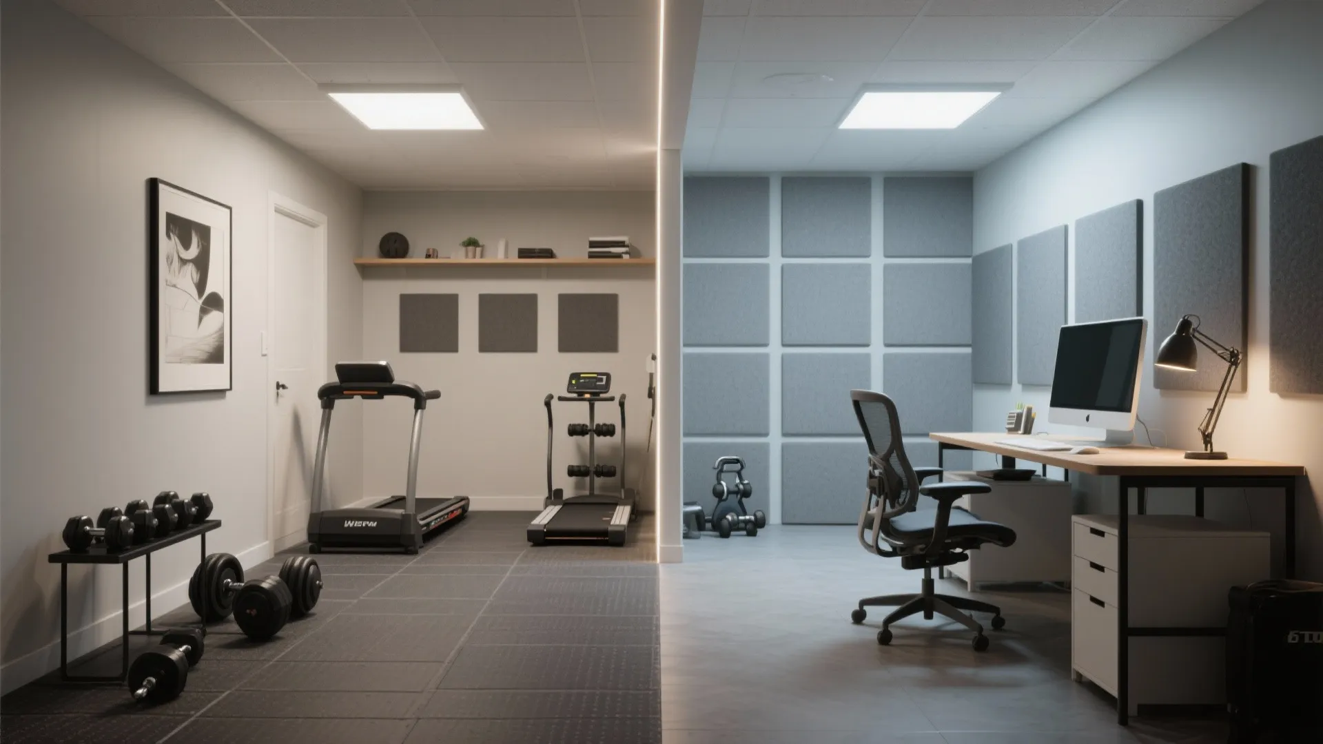 3. Flexible home office and workout combo
