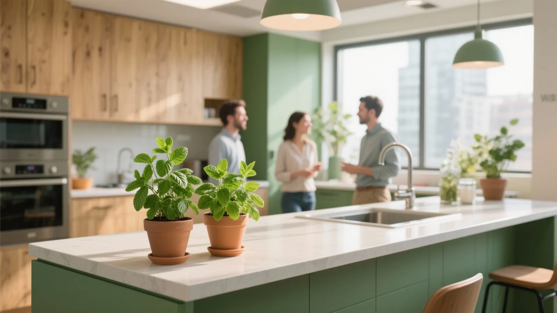 5. Herb Pots in Shared Kitchens