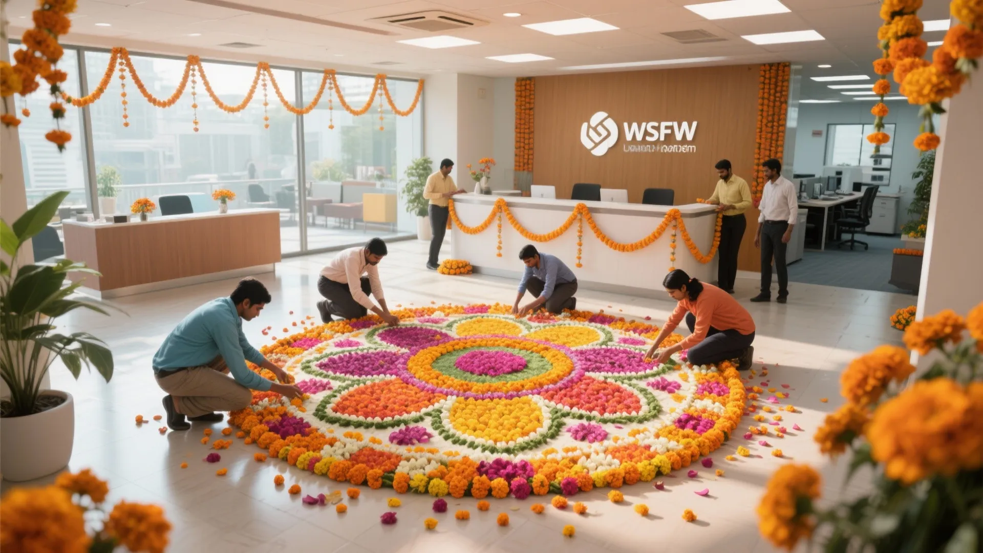 2. Rangoli at the Reception