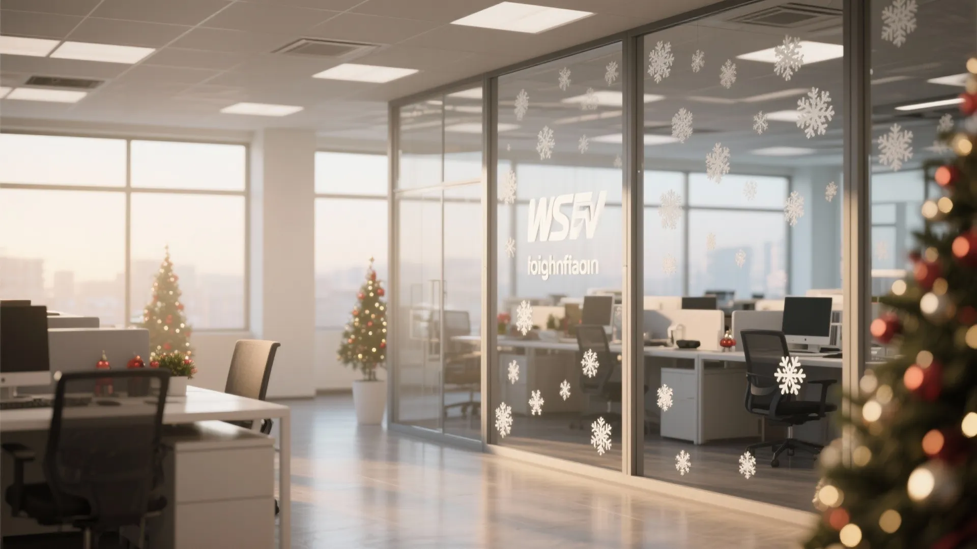 2. Festive Window Decals