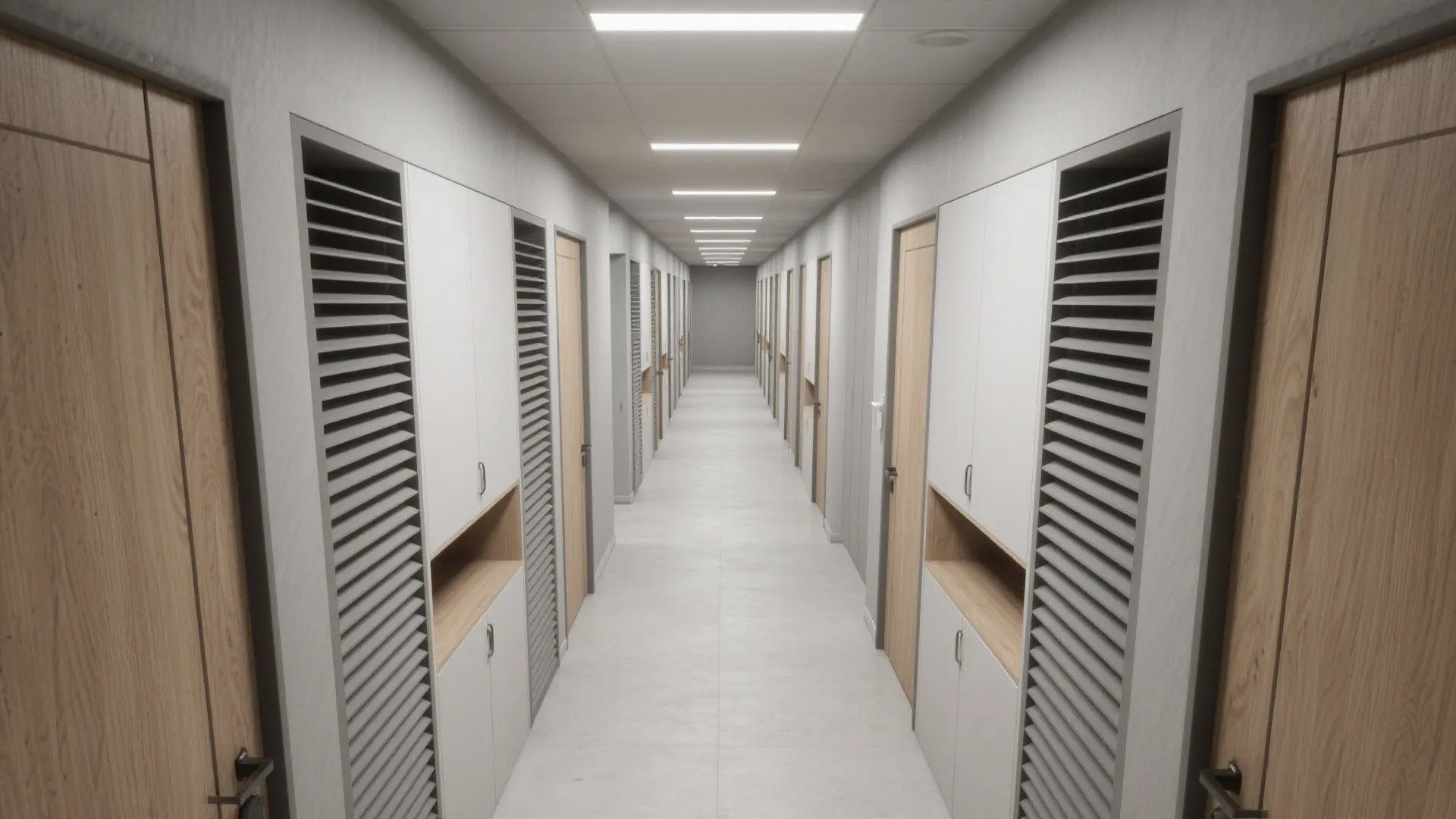 Smart Circulation: Offset Corridor + Pocket Storage