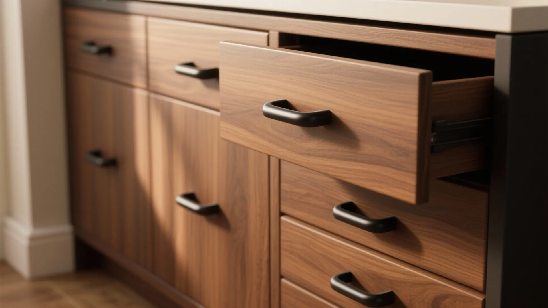 3. Offset pulls for drawers