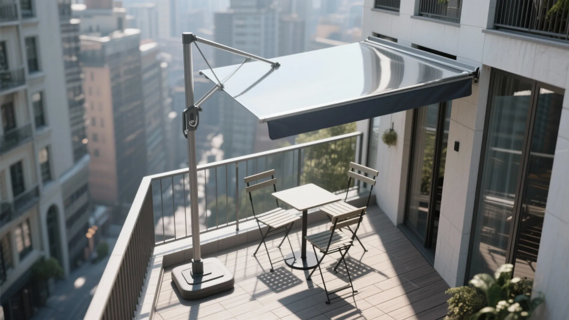 [
  {
    "url": "https://coohom-biz-sg-s3.coohom.com/ins/static/article/offset-umb-1760594549824584800.jpg",
    "alt": "Modern high rise balcony with sun shade over small table and chairs overlooking the city"
  }
]
