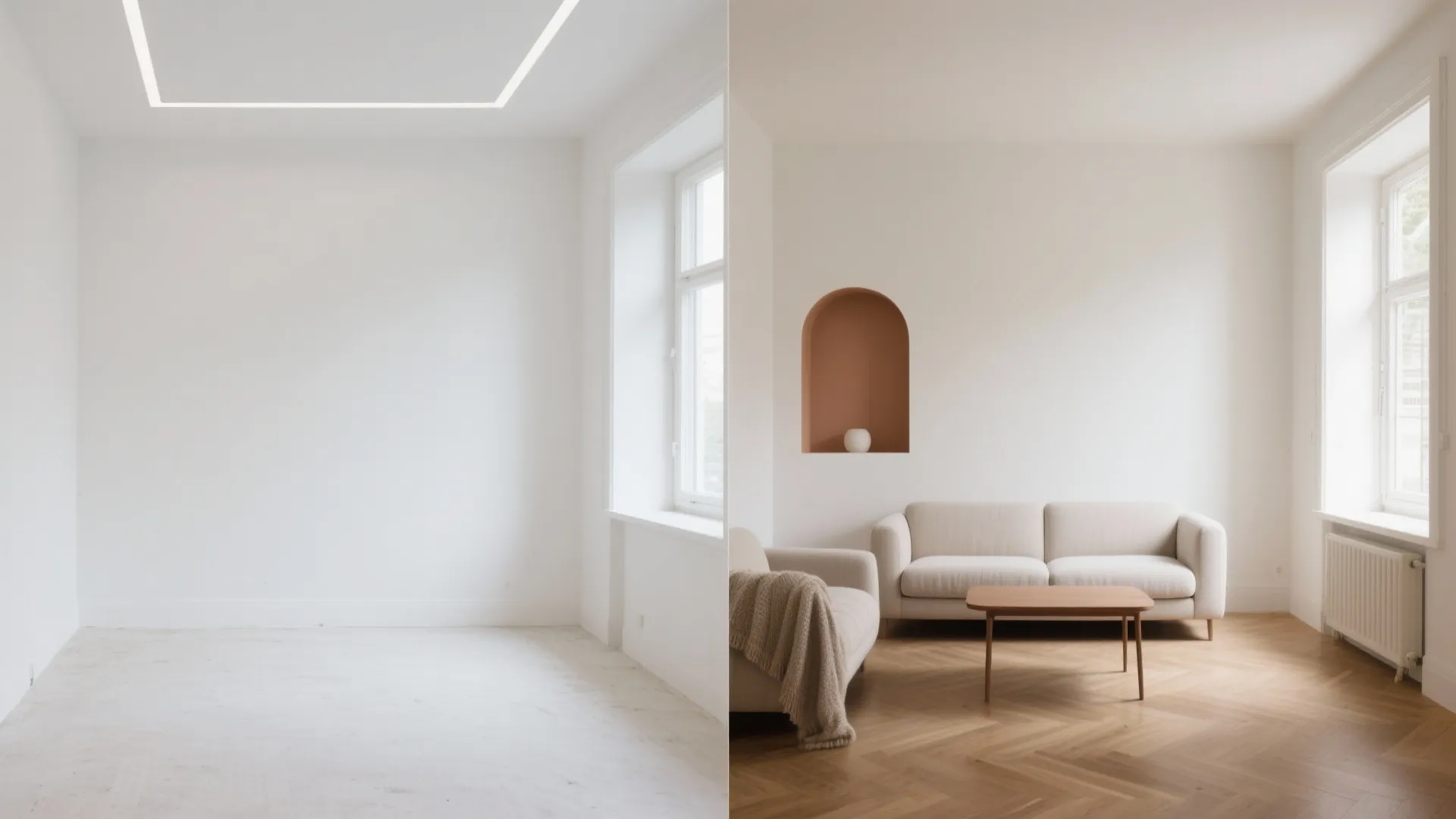 Crisp Off-White with a Strategic Accent