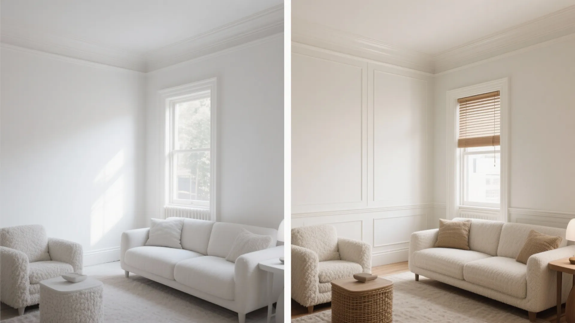 Monochrome Off-White Layering with Contrast Trim