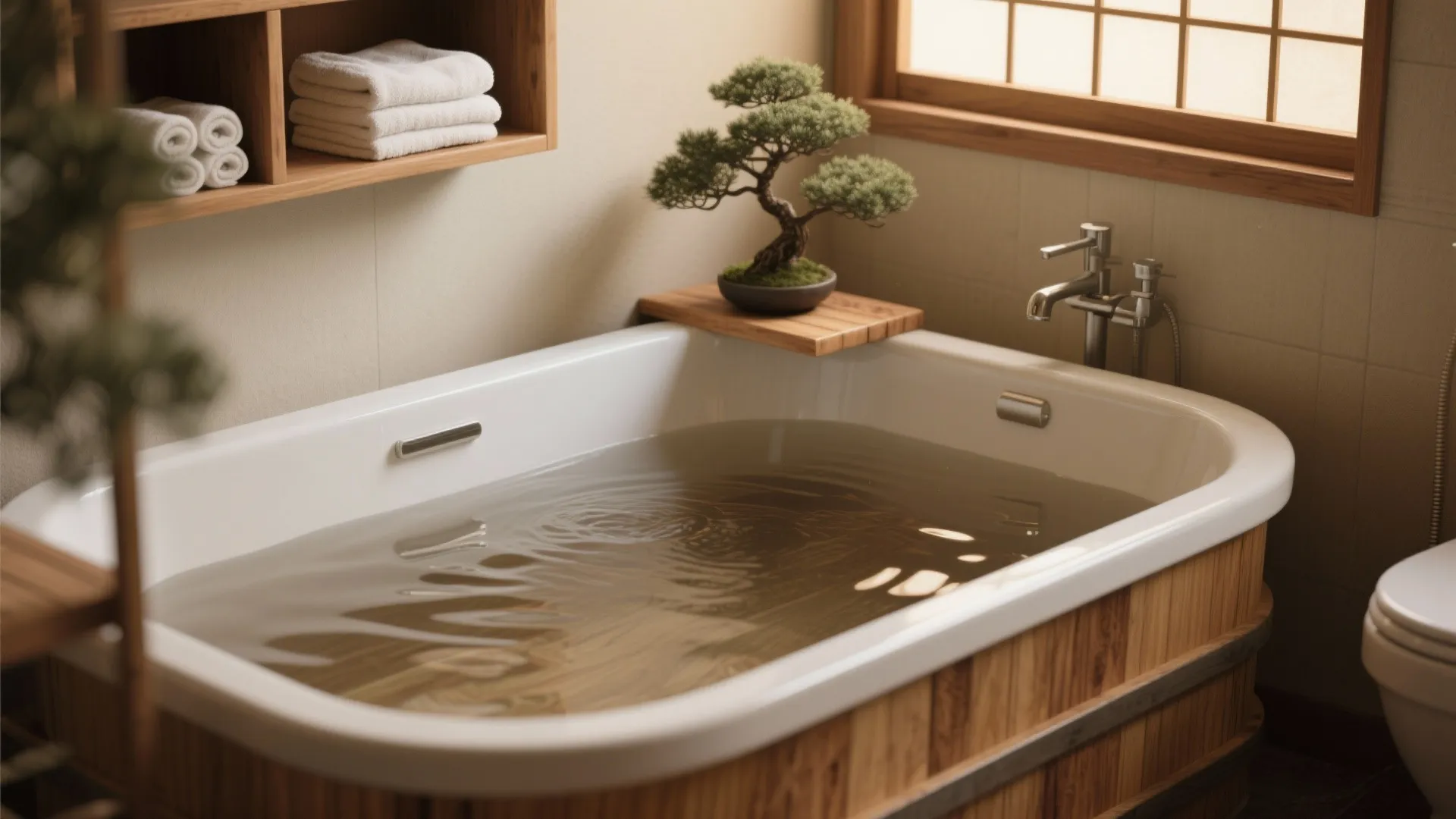 1. Short and deep Japanese-style soaking tub