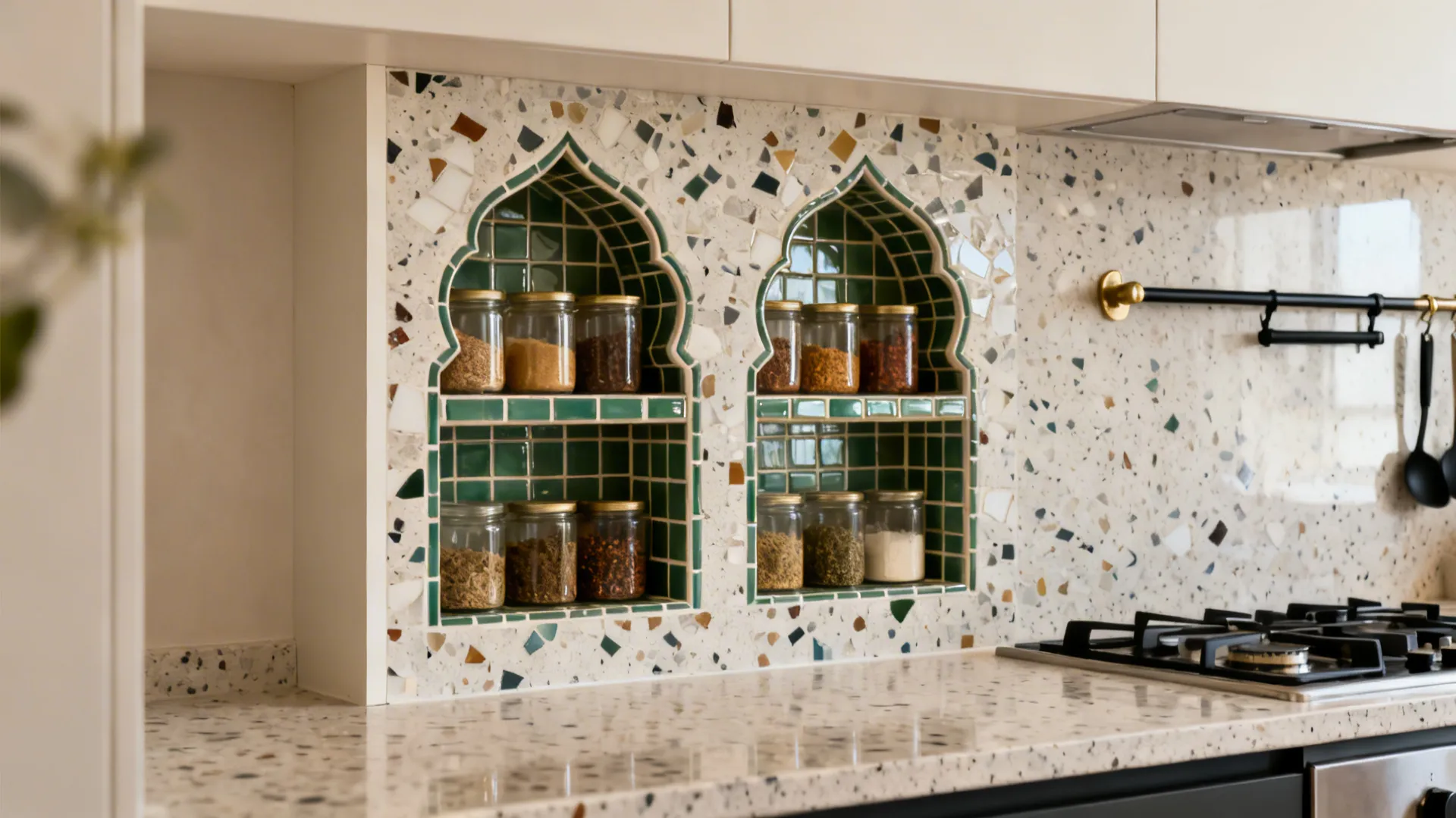 Mughal ogee arch niche for spices