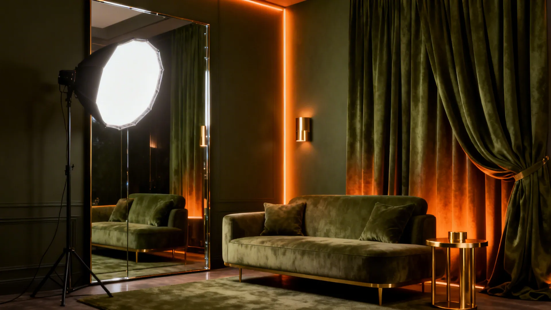 2. Bold Accent Wall and Matching Drapes