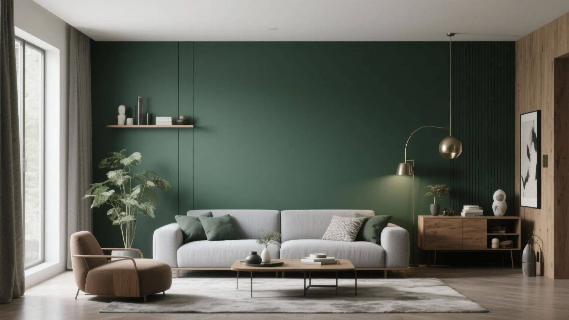 Olive Green Accent Wall