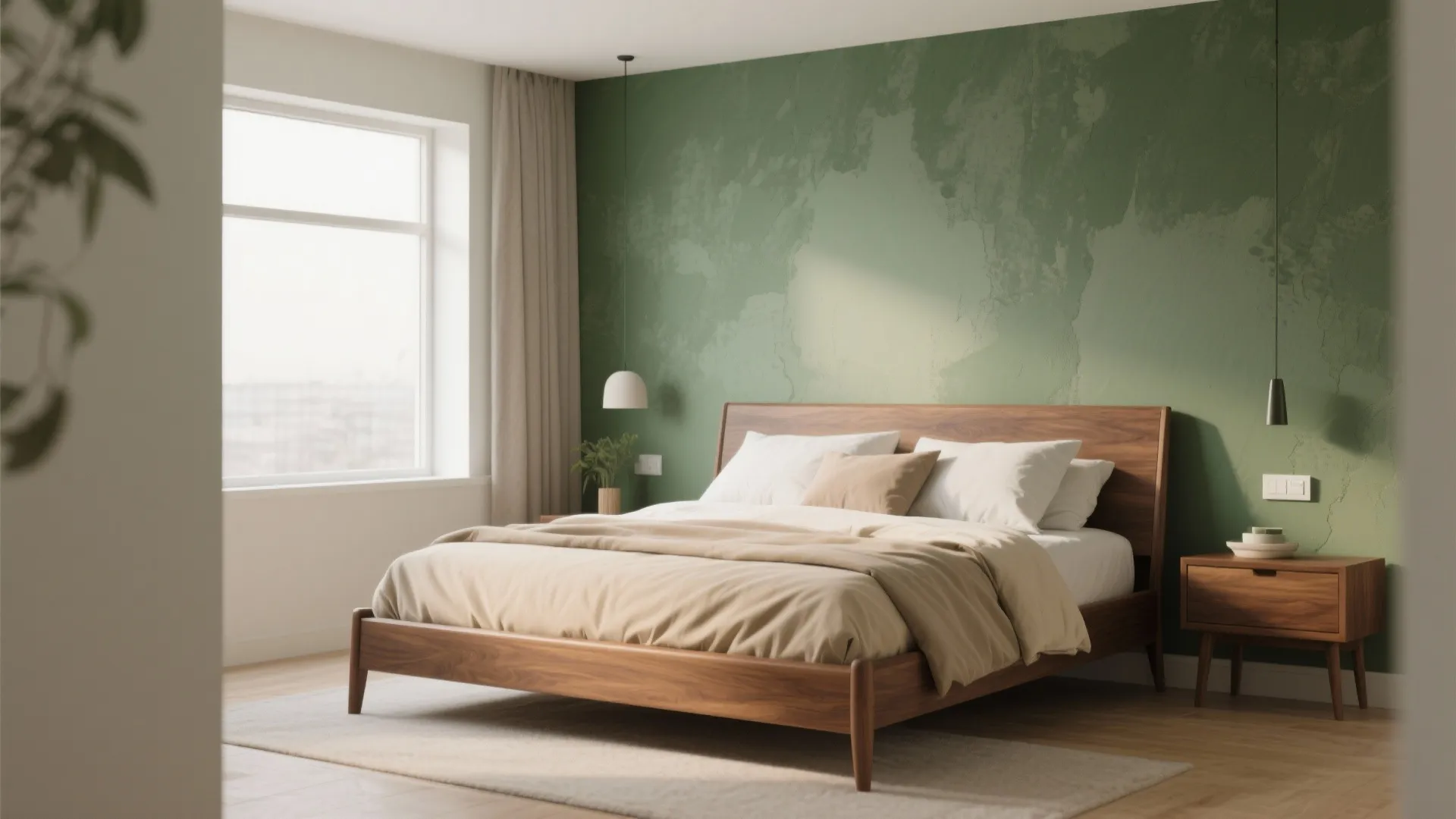 Tip 2: Accent Wall in Olive or Sage