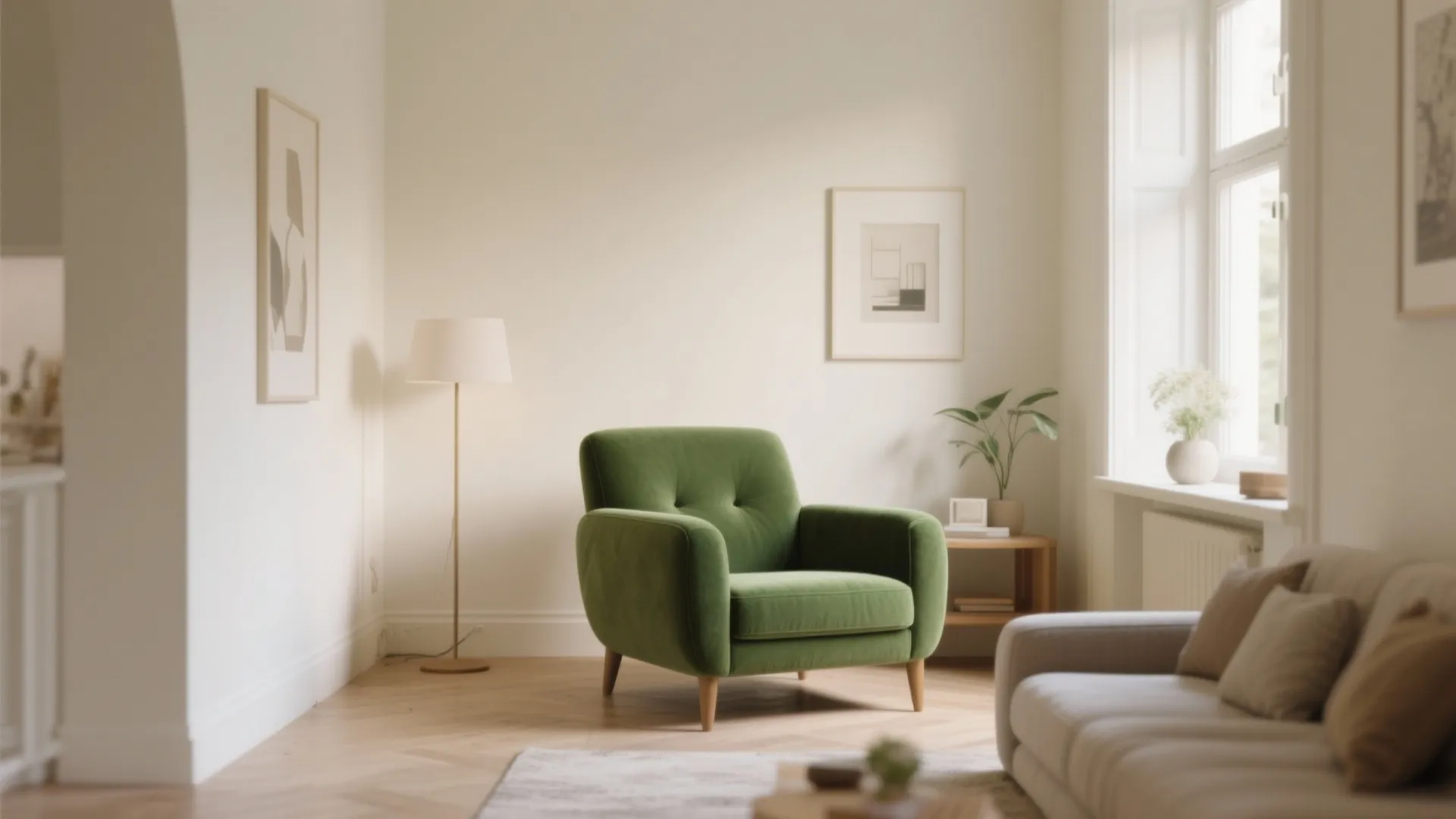 9. Olive Green Armchair as a Statement Piece