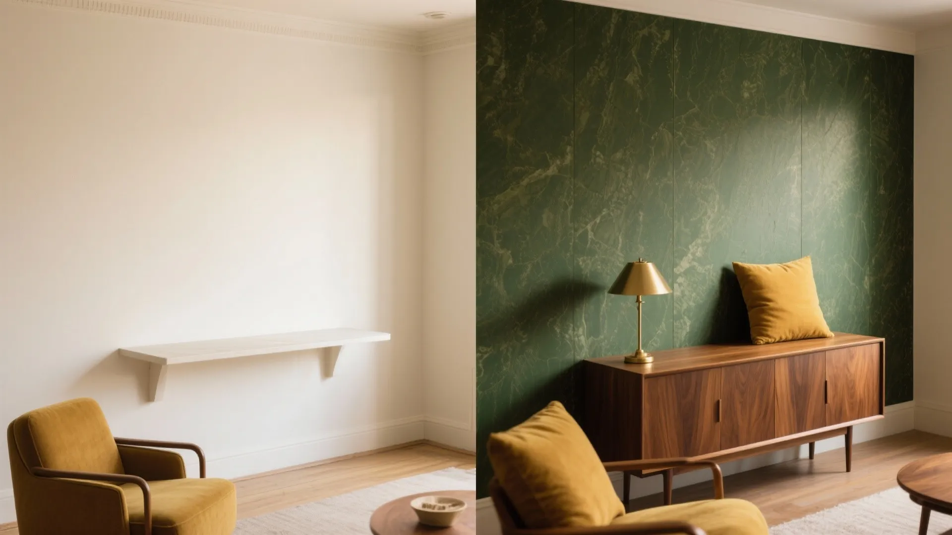 Mid-Century Modern with Earthy Greens