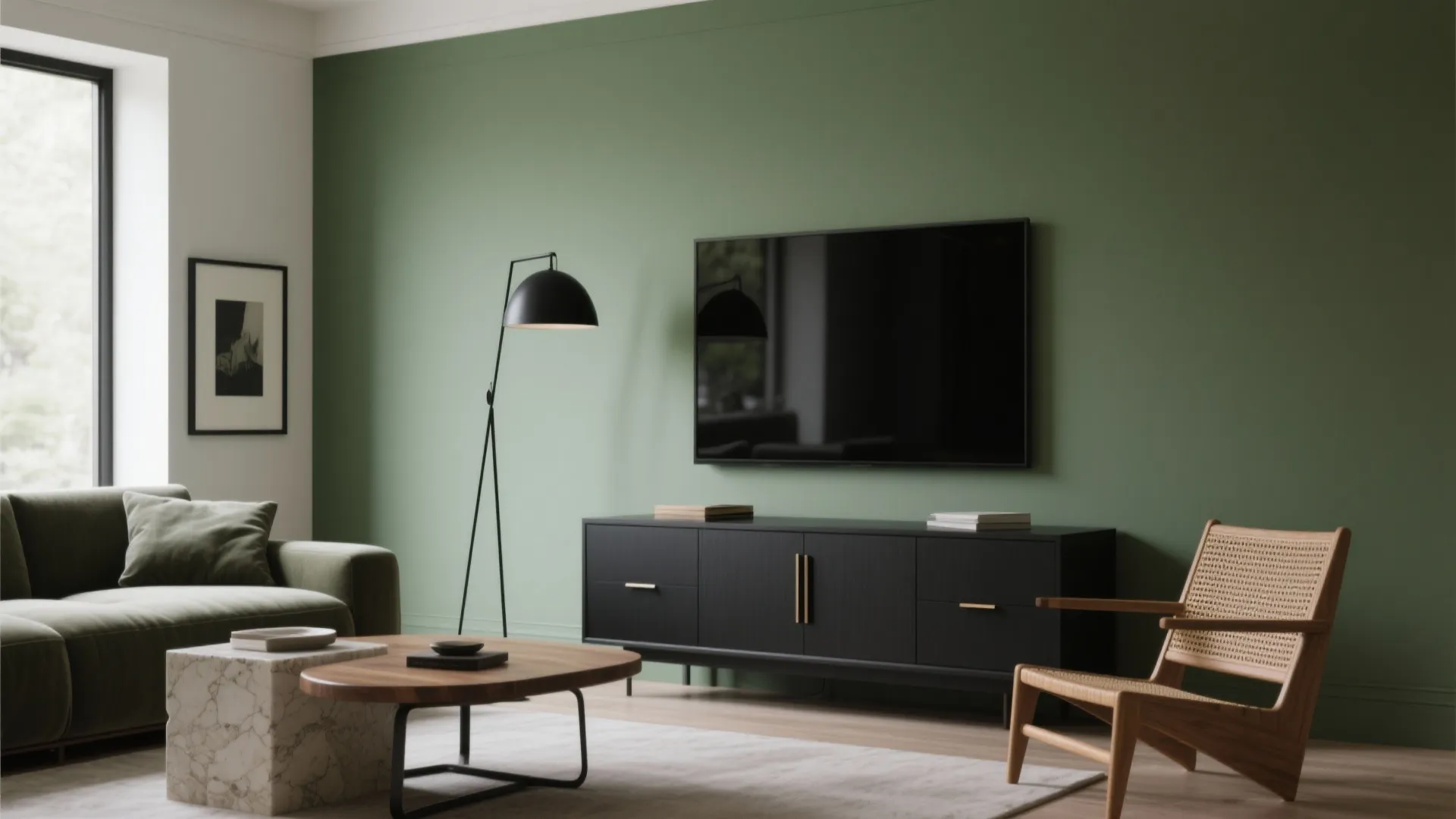 3) Olive Green + Black Accents (Quiet Luxury)