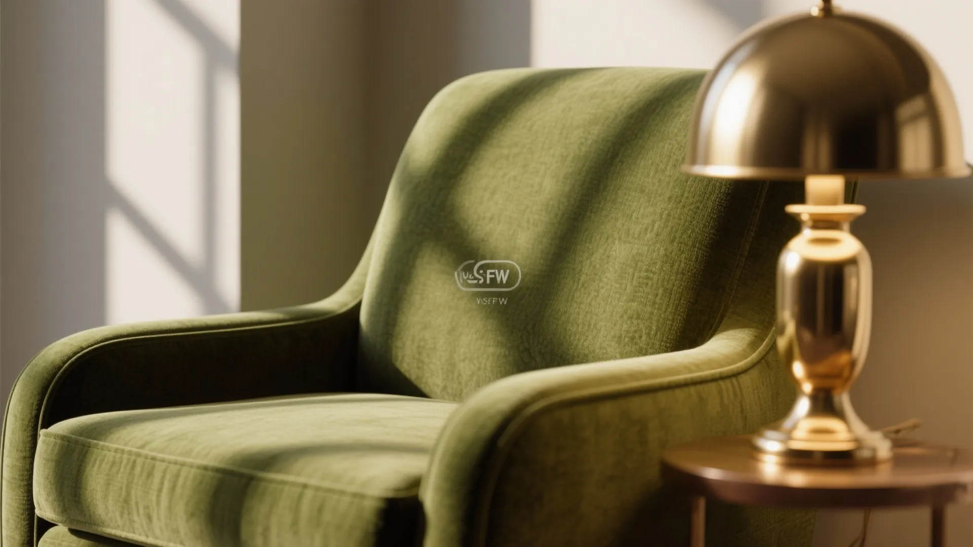 5. Olive Green and Brass Accents